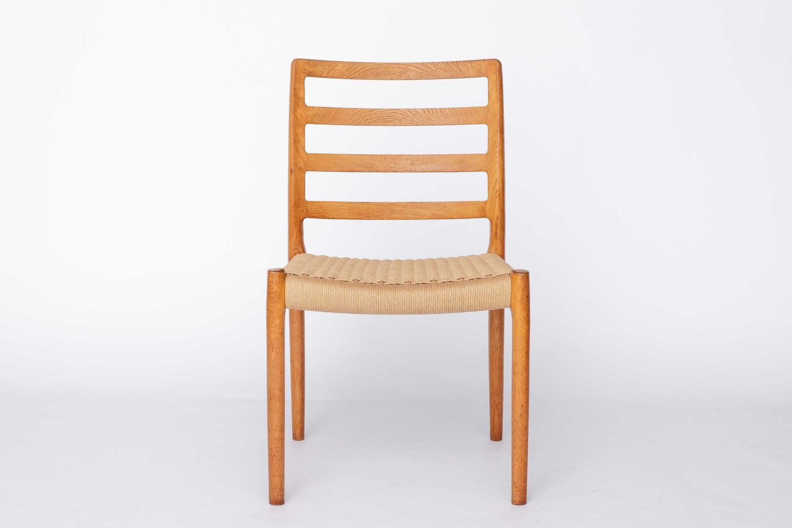 Niels Otto Møller Model 85 Chairs – Oak, Danish Mid Century Dining Chairs, 1980s, New Danish Cord Weave, Up To 6 Available
