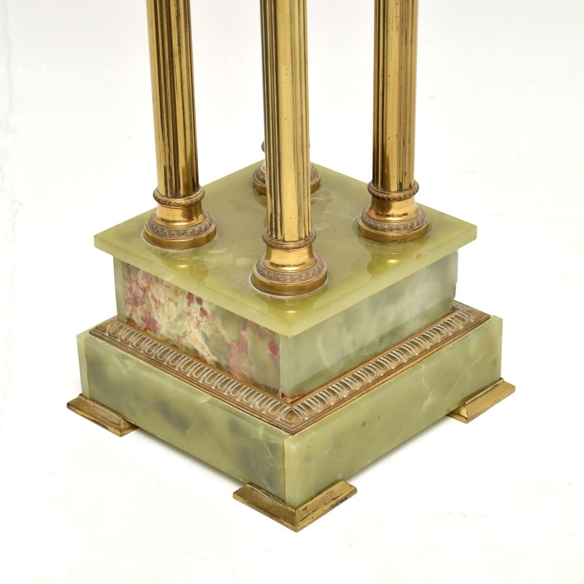 Antique French Onyx And Brass Plant Stand Column photo buy