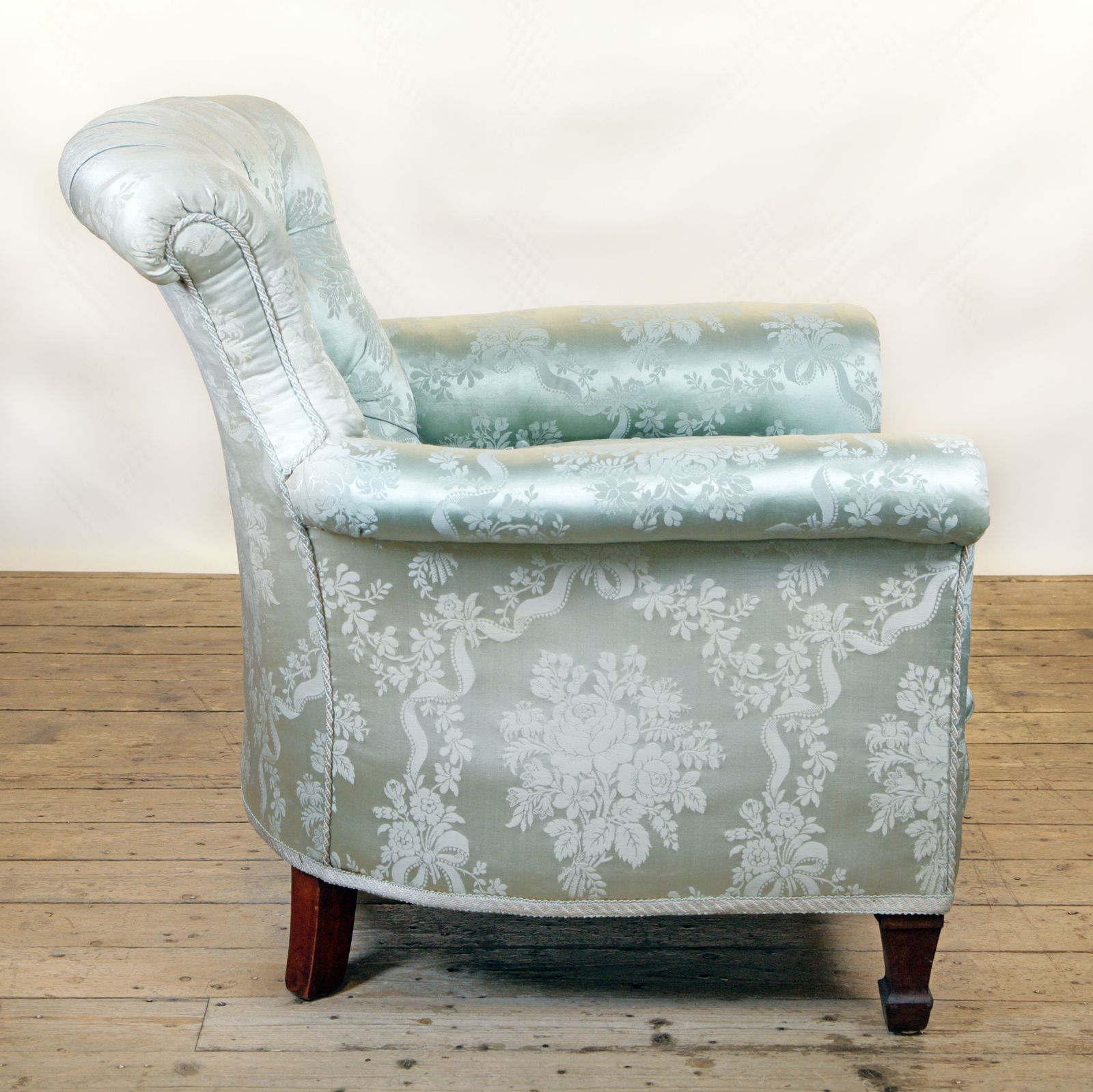 A 19th Century Armchair In Howard And Sons Woodstock Style Upholstered In A French Damask Fabric photo vintage
