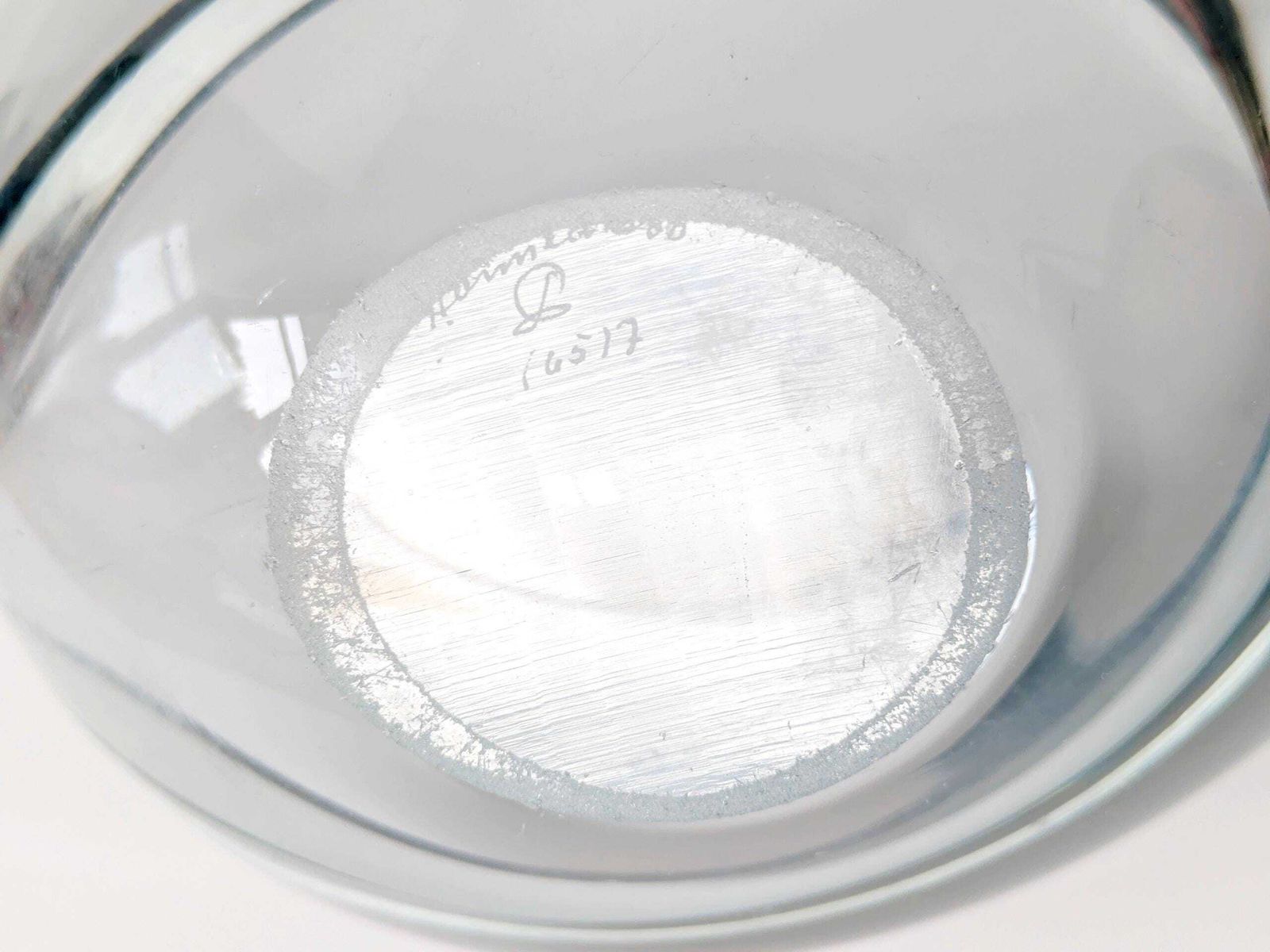 photo for sale Midcentury Holmegaard Akva Glass Bowl By Per Lütken: Signed Danish Art Glass In Aqua Blue