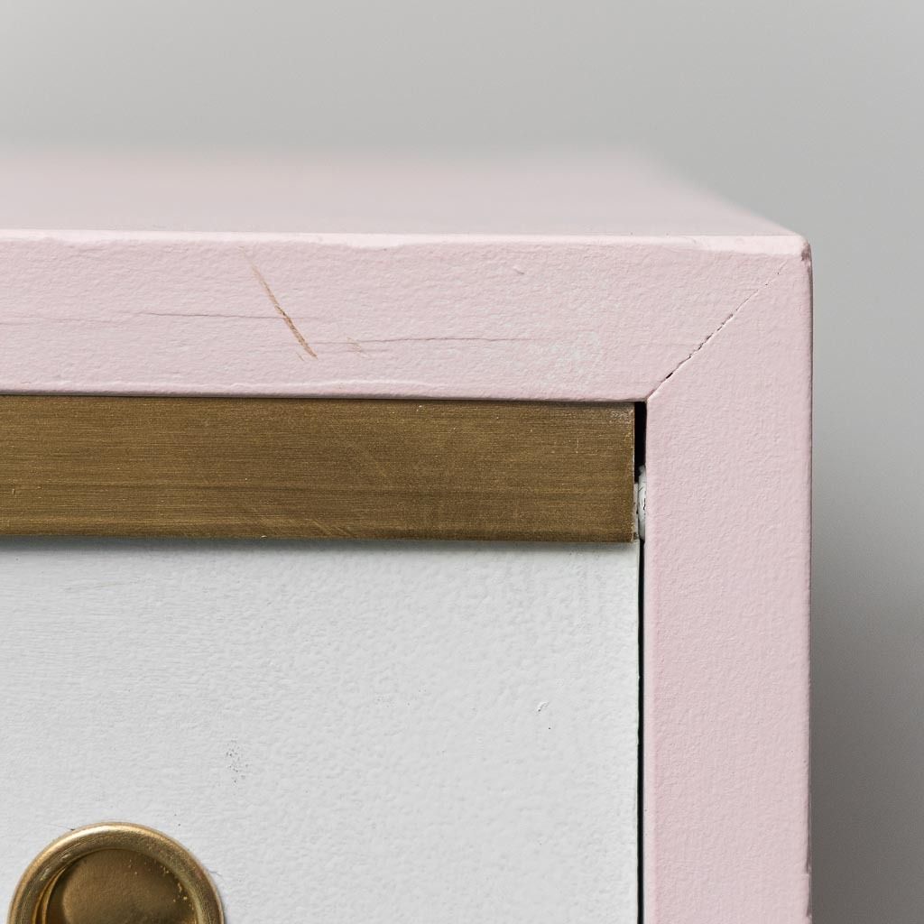 Vintage Sideboard In Pink And White Wood, Italy, 1960s, Modern Antiques photo vintage