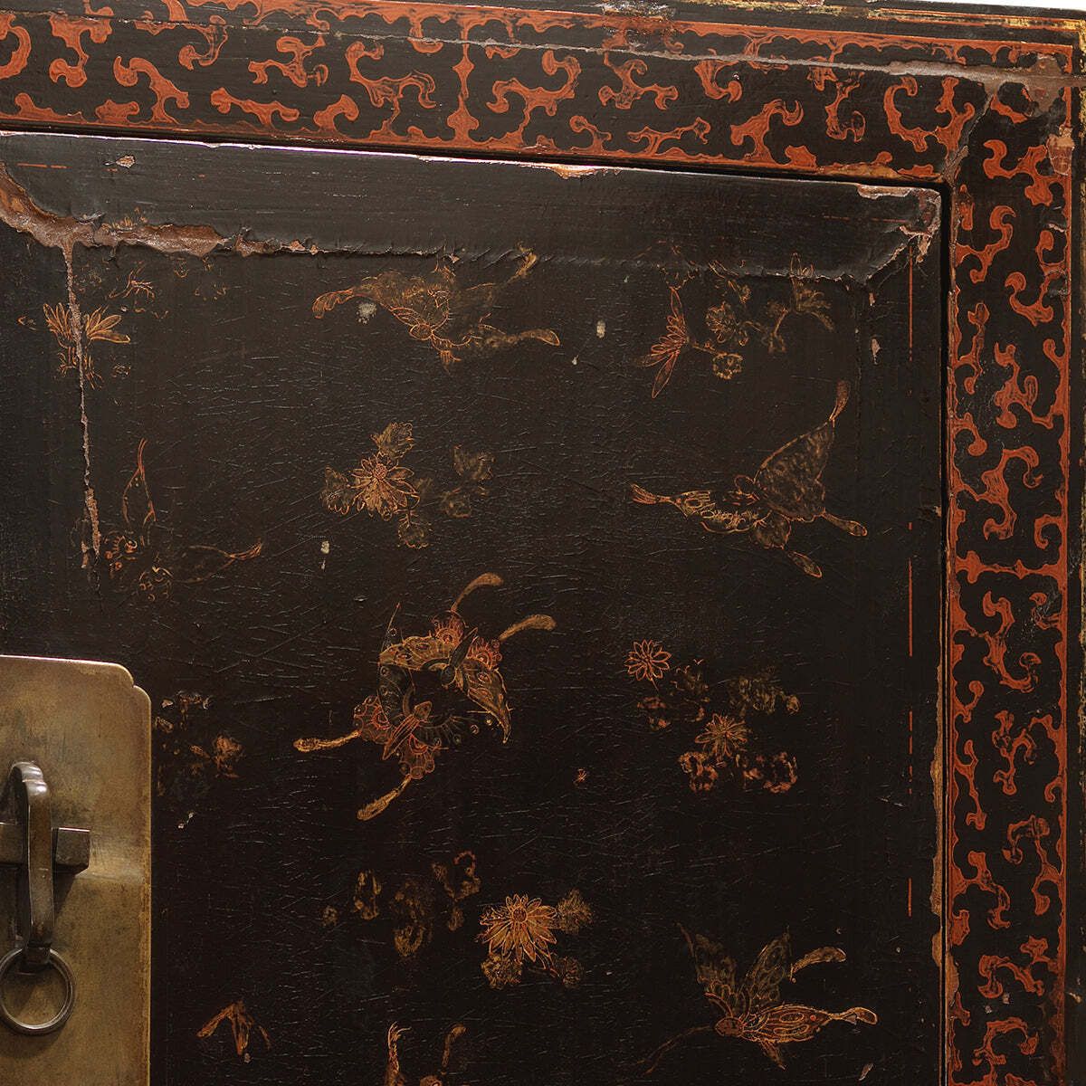 Black Lacquer Shanxi Cabinet With Butterflies photo vinterior