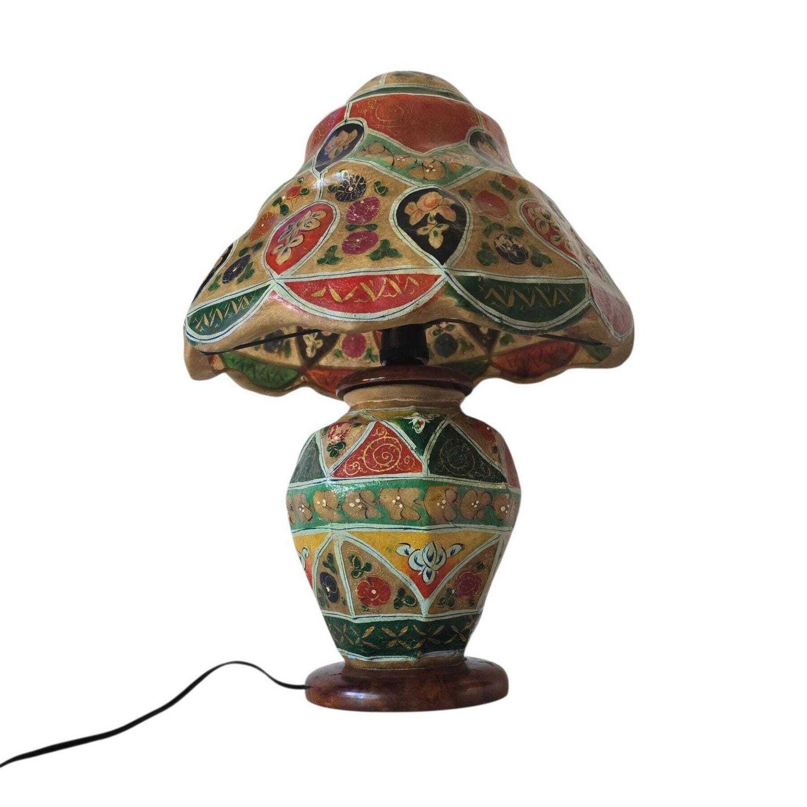 Delightful Vintage Retro Camel Skin Hand Painted Lamp photo 359.0