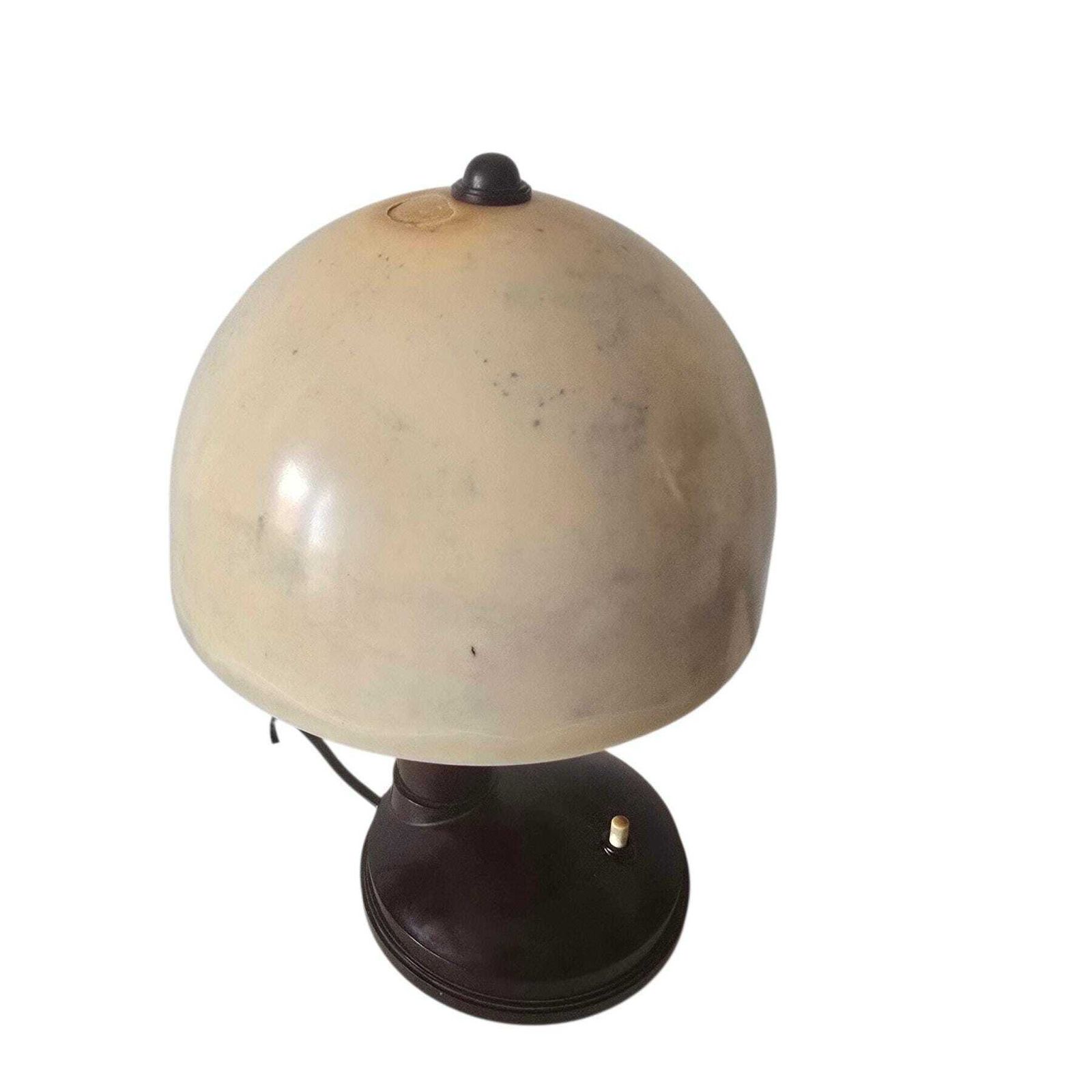 Vintage Zeldzame Bakelieten Paddenstoellamp, Art Deco Stijl, Bruine Voet Met Gemarmerde Bakelieten Kap – Prijs Is Per Lamp photo buy