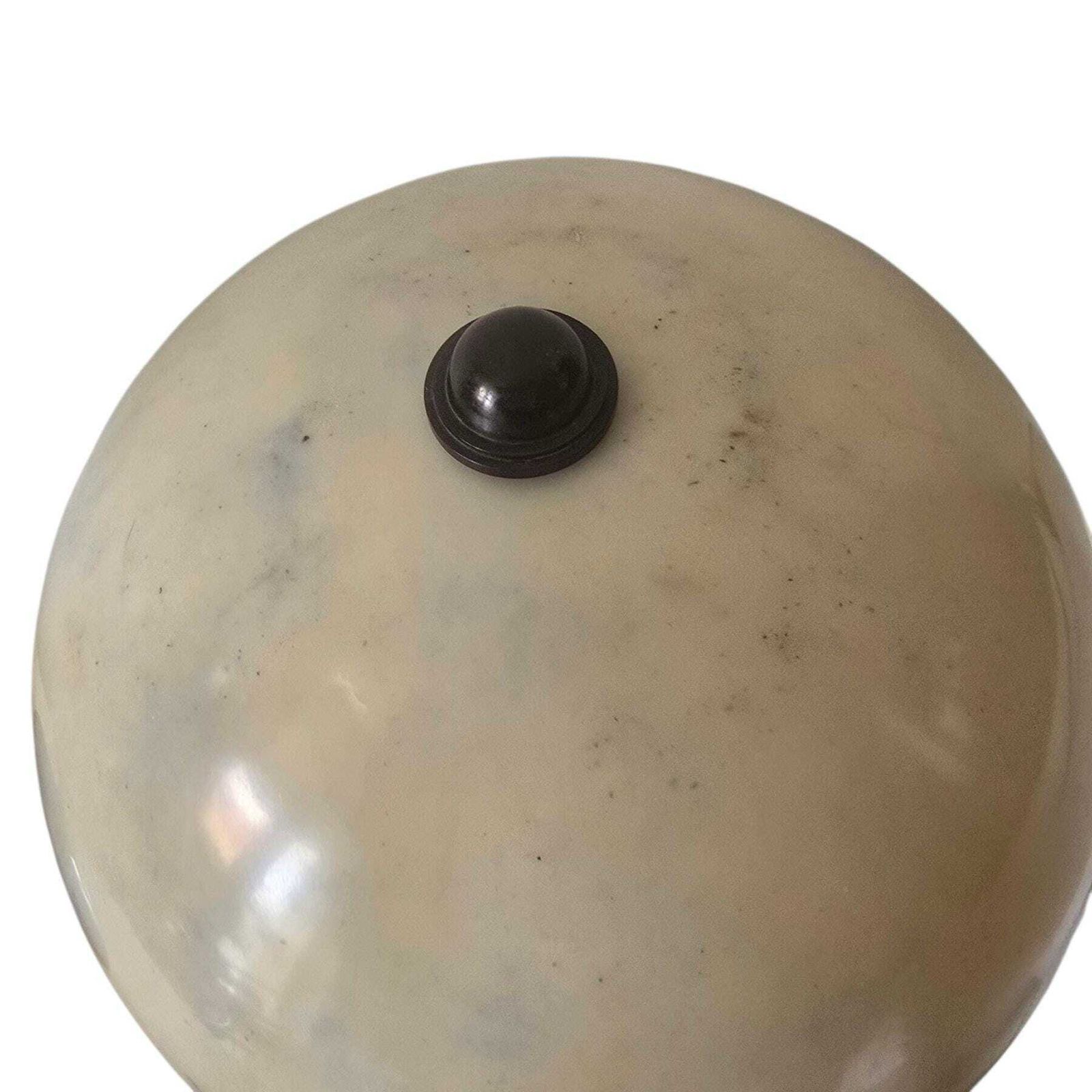photo for sale Vintage Zeldzame Bakelieten Paddenstoellamp, Art Deco Stijl, Bruine Voet Met Gemarmerde Bakelieten Kap – Prijs Is Per Lamp