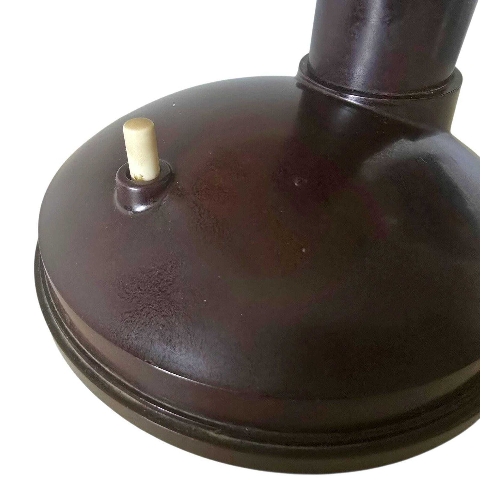 photo vintage Vintage Zeldzame Bakelieten Paddenstoellamp, Art Deco Stijl, Bruine Voet Met Gemarmerde Bakelieten Kap – Prijs Is Per Lamp
