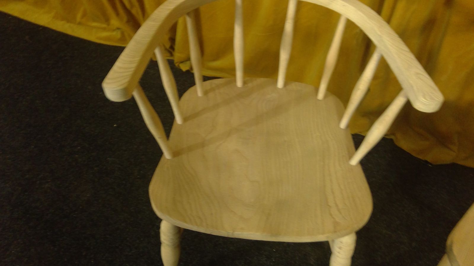 A Good Pair Of Matched Antique Captains Chairs In A Natural Raw Finish photo vintage