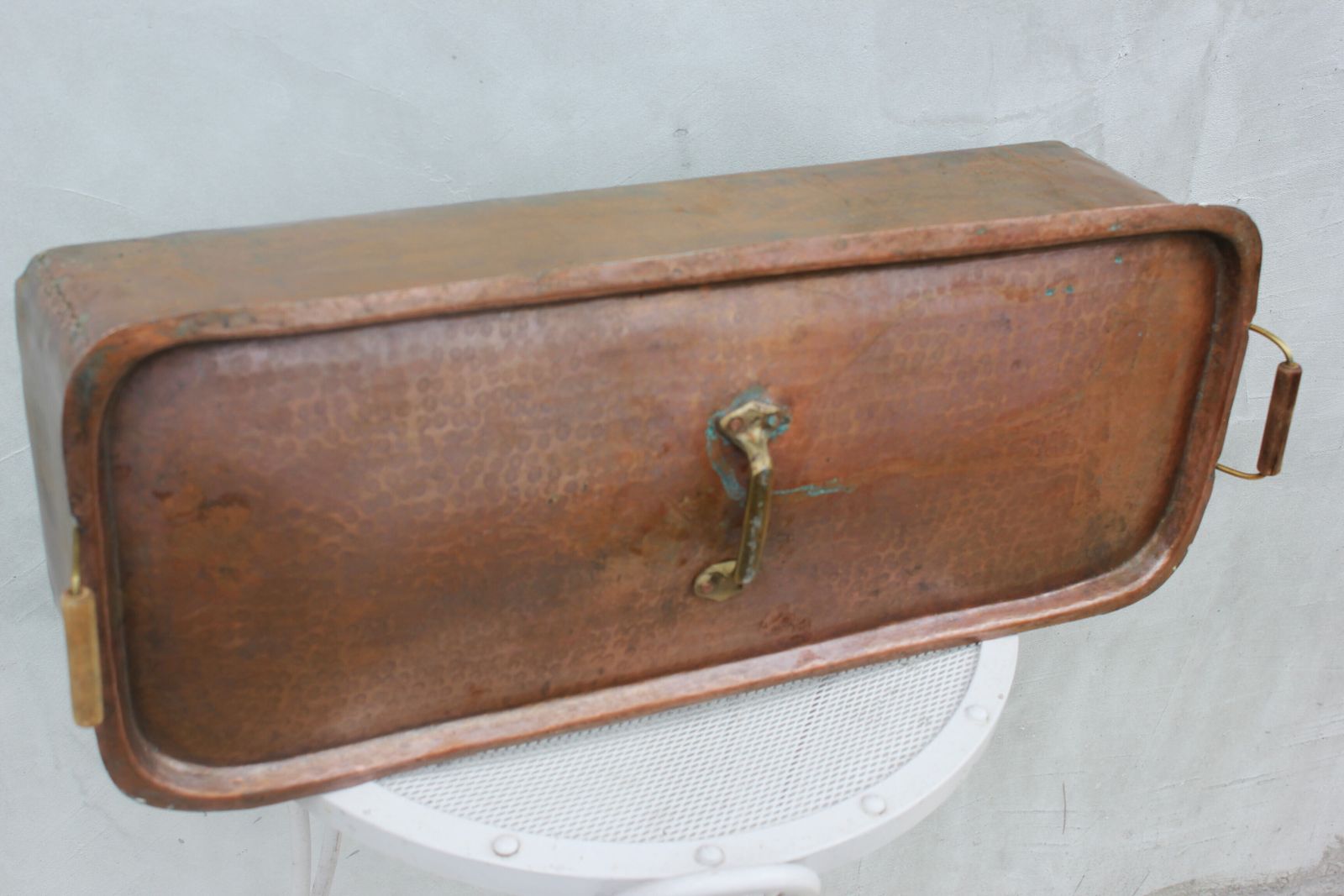 620.0 Large 19th Century French Copper Fish Poacher With Lid – Hand Hammered Tin Lined Culinary Vessel photo
