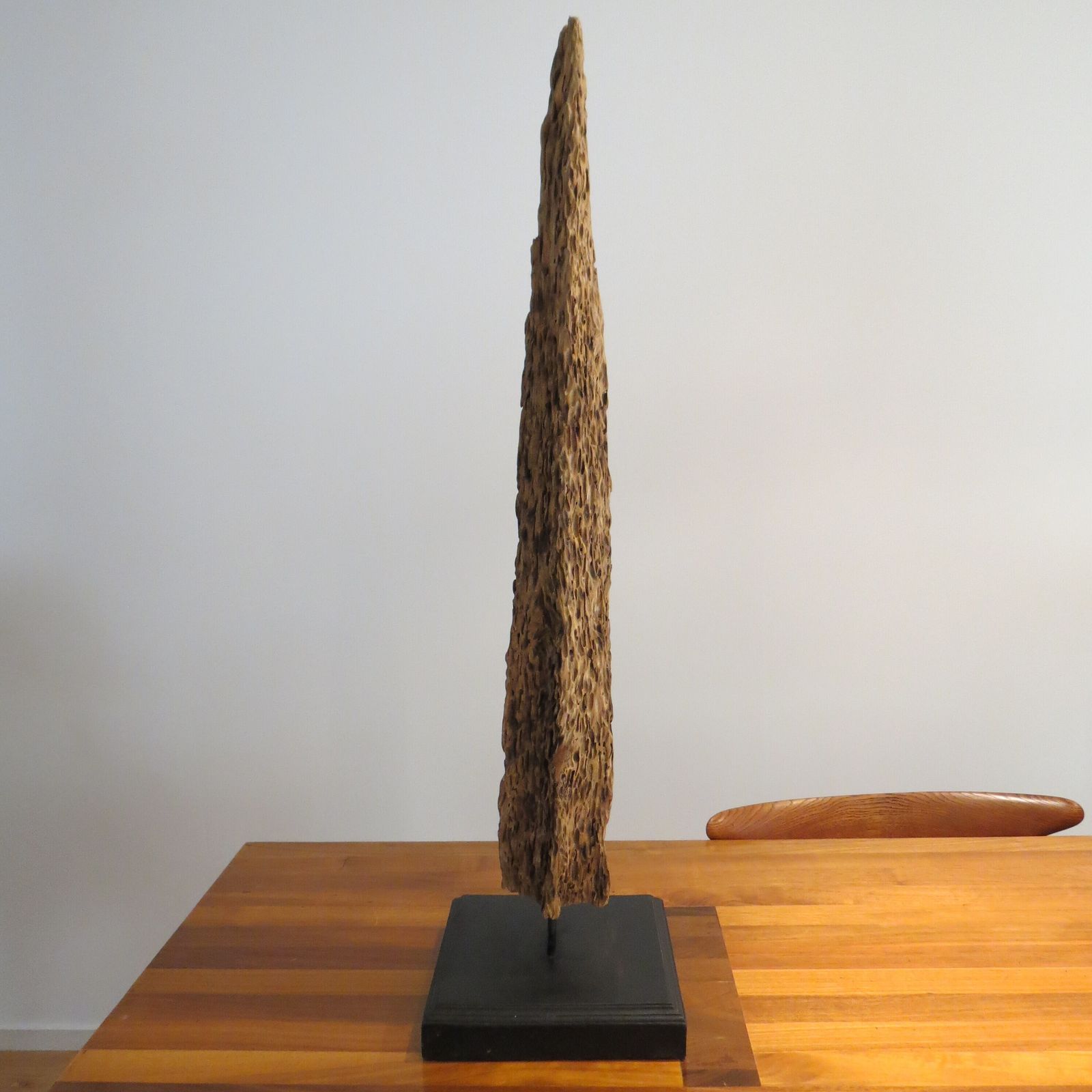 Tall Vintage Wooden Large Sculpture 1970s Mid Century photo vintage