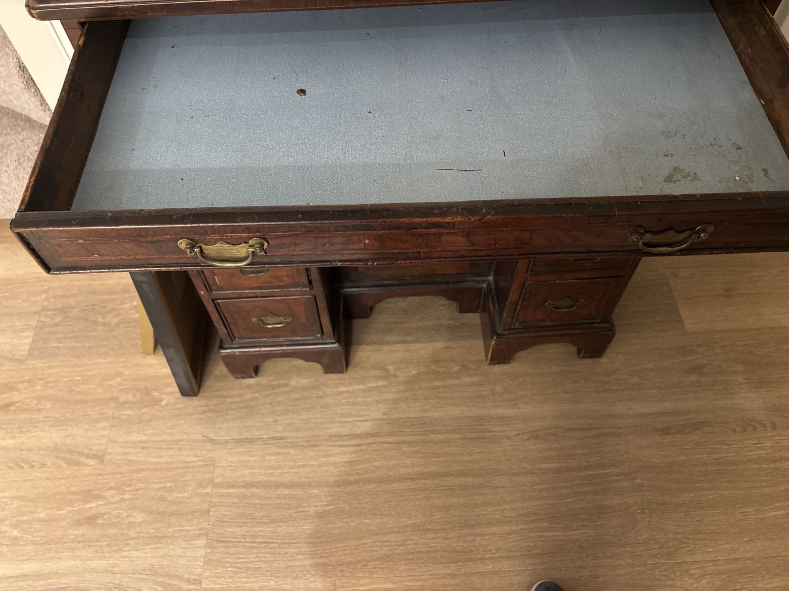 Knee Whole Dark Mahogany Desk photo for sale