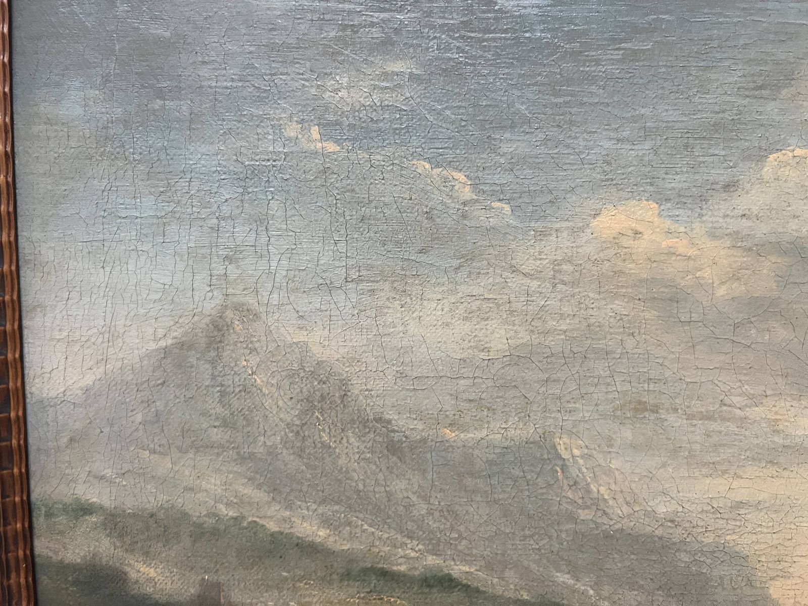 photo buy Oil On Canvas "Seascape And Mountains" 19th Century