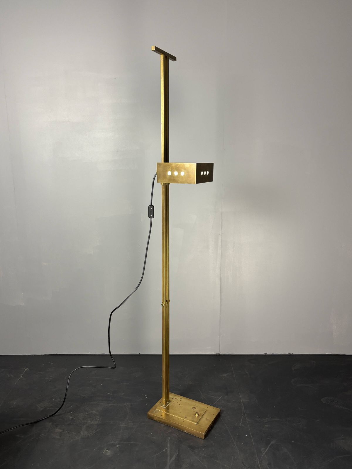 Brass Bauhaus Art Deco Adjustable Floor Lamp In The Style Of Marcel Breuer photo furniture