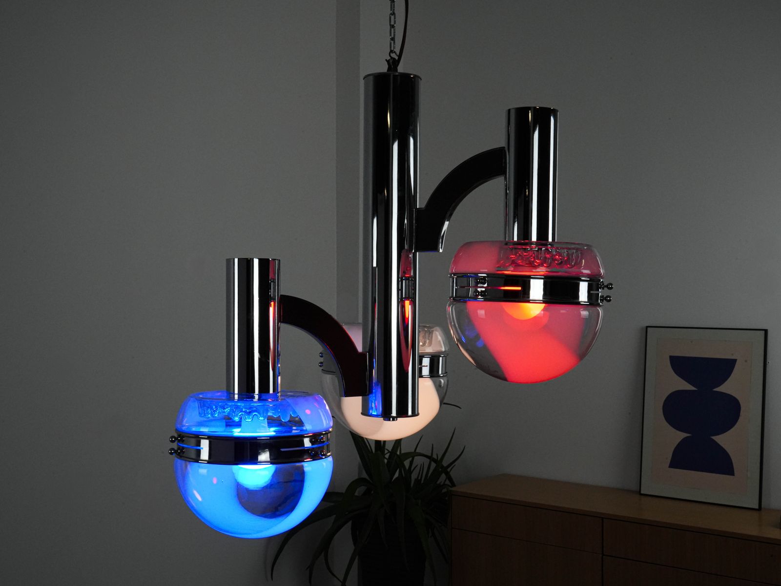 Space Age Chandelier, Murano Glass, 1970s, Made In Italy photo 739.0