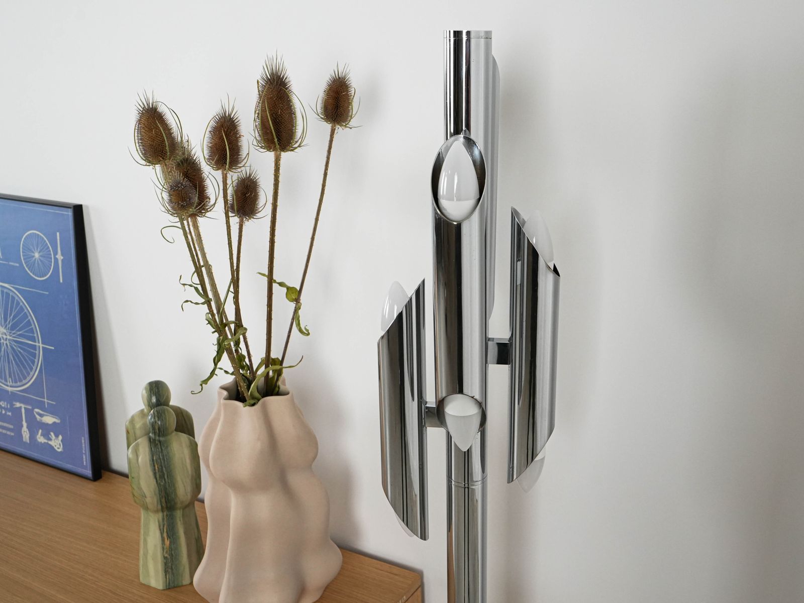 Lighting Metal Floor Lamp, Space Age, Manufactured In Italy photo