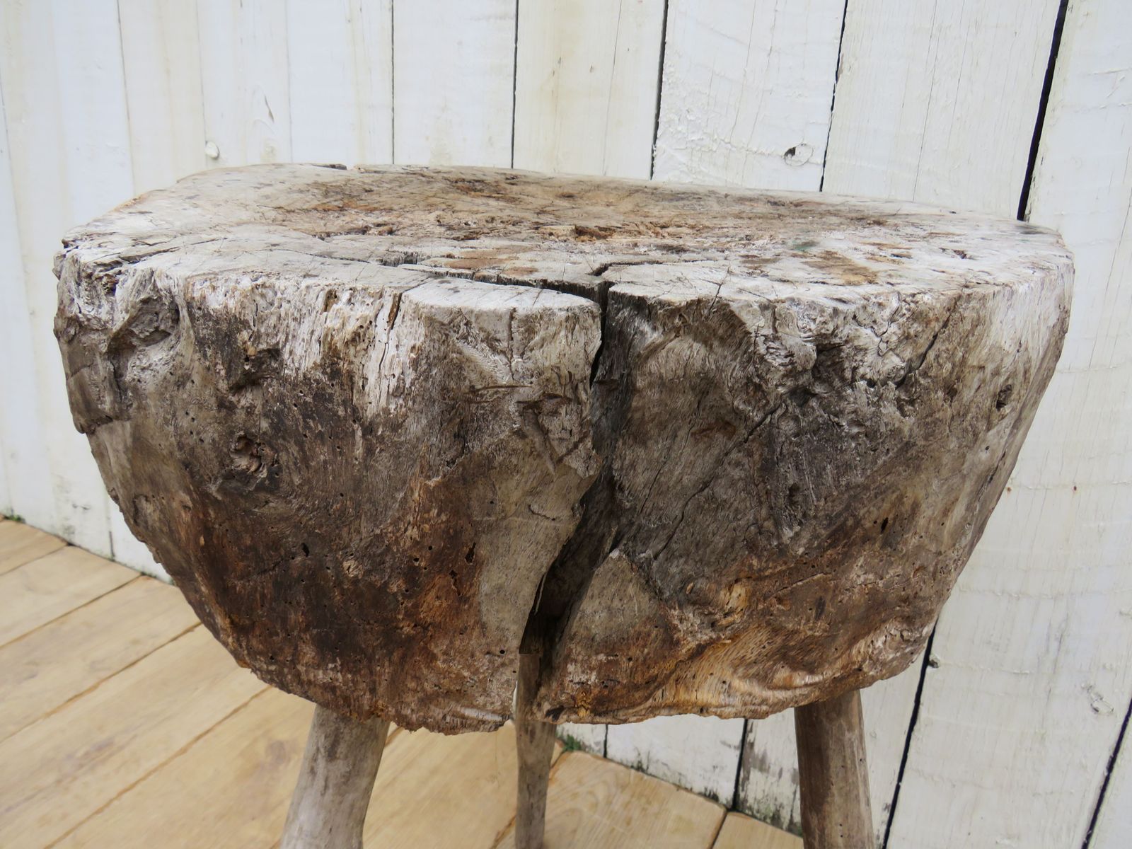 Antique French Chopping Block Side Table photo 245.0