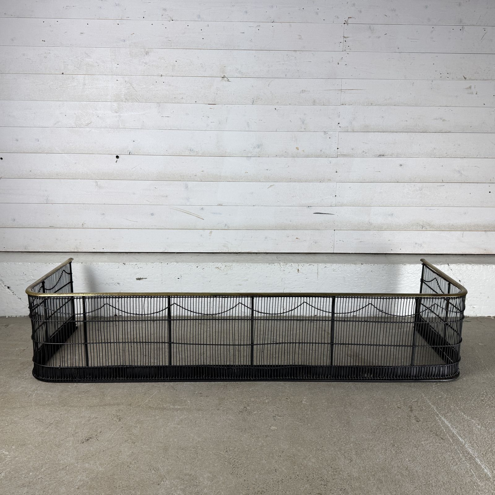 Victorian Iron Fireplace Spark Guard With Brass Rail photo furniture