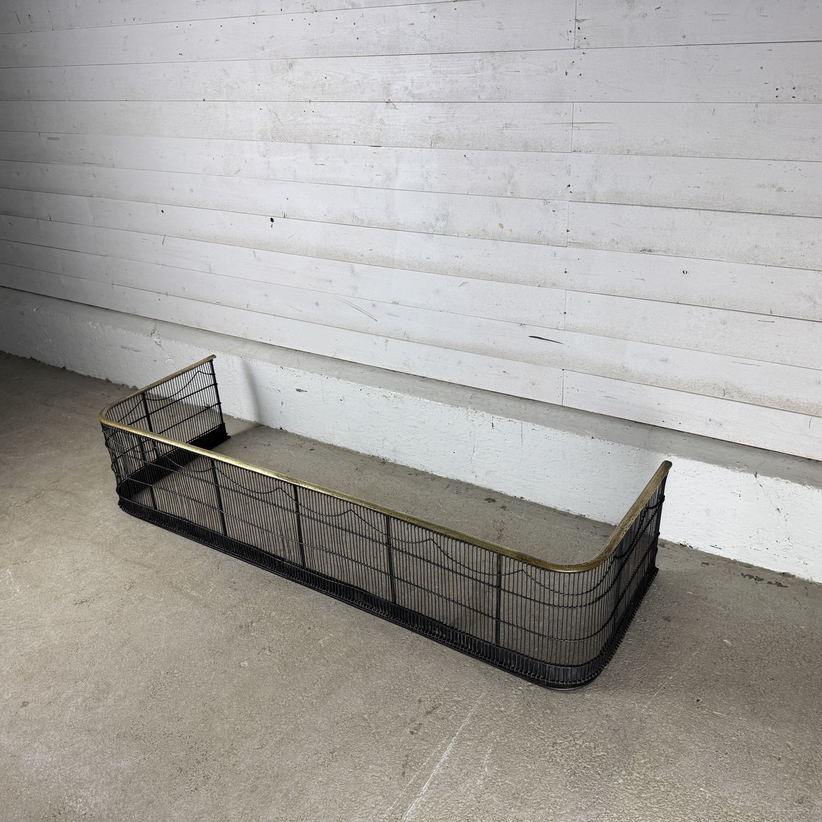 Victorian Iron Fireplace Spark Guard With Brass Rail photo Home Fixtures