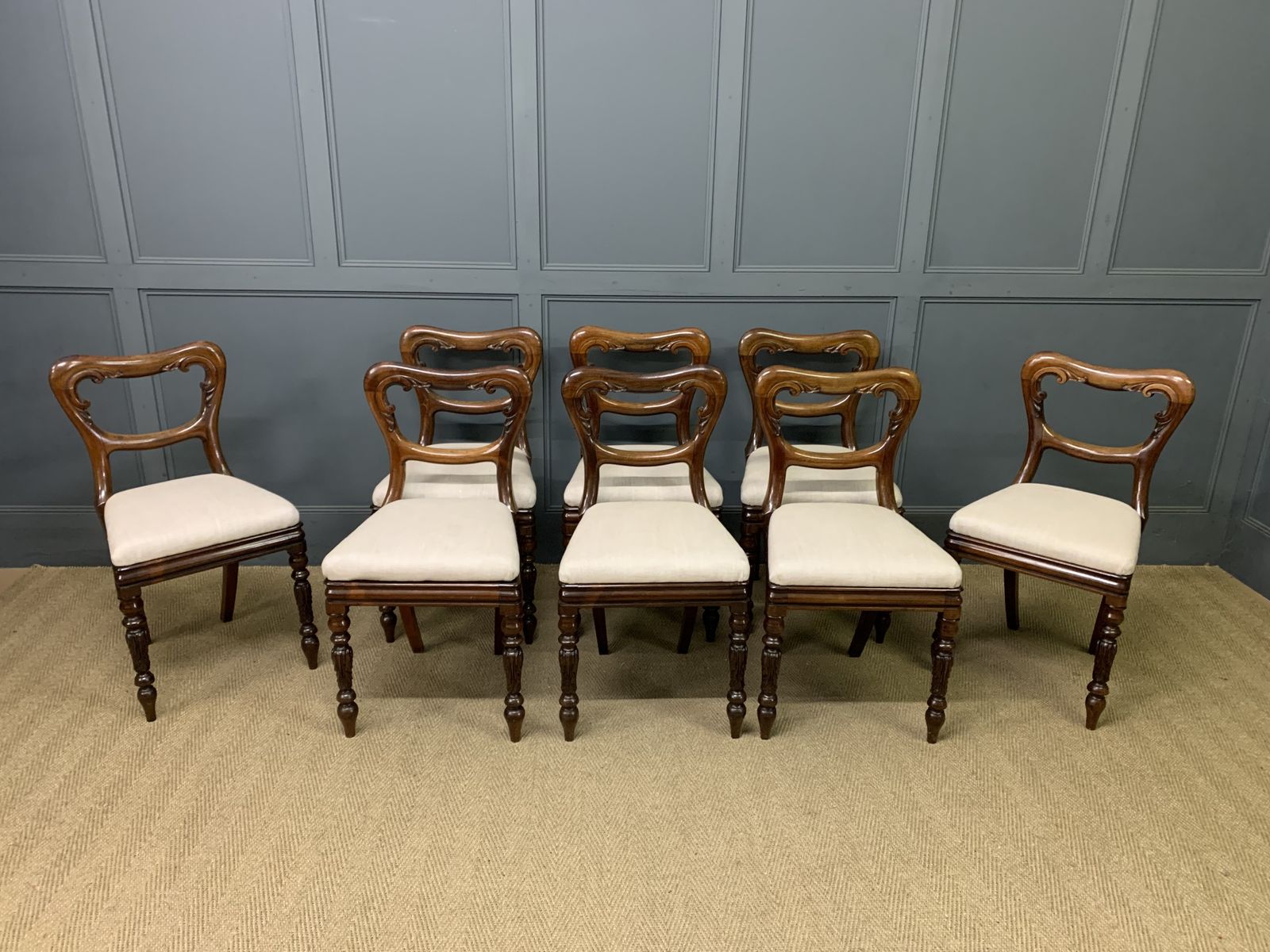 photo buy Set Of 8 Early Victorian Rosewood Chairs
