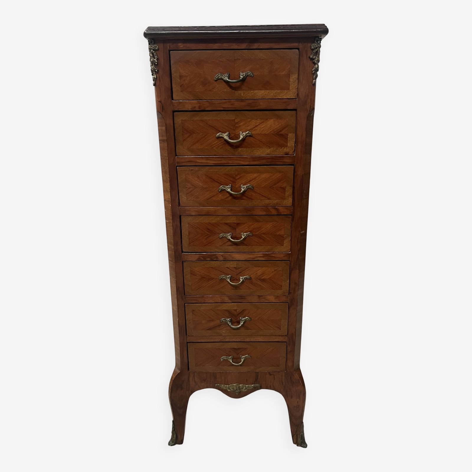 Louis XV Style Seven Day Chest In Rosewood Veneer 20th Century