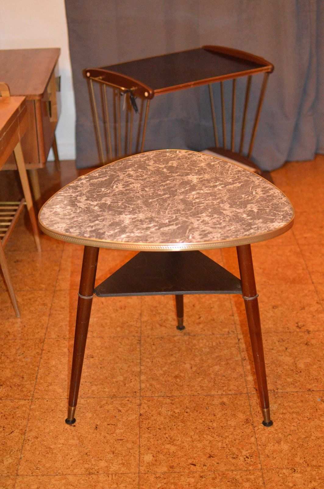 Vintage 50s Mid Century Nordic Modernist Rockabilly Desk Tripod Desk photo vinterior