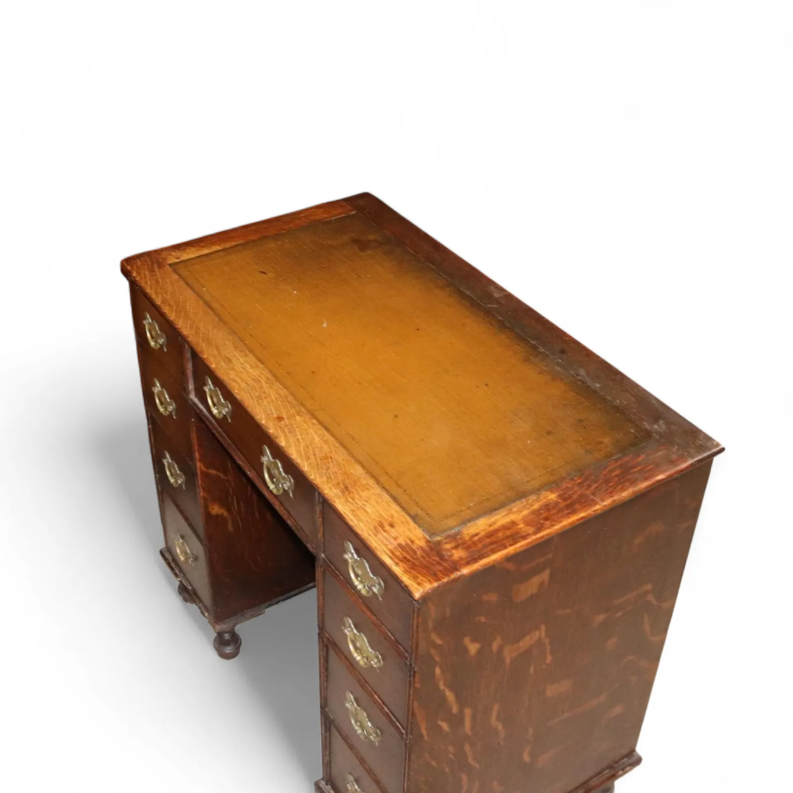 Antique George III Style Oak Small Knee Hole Writing Desk photo Furniture