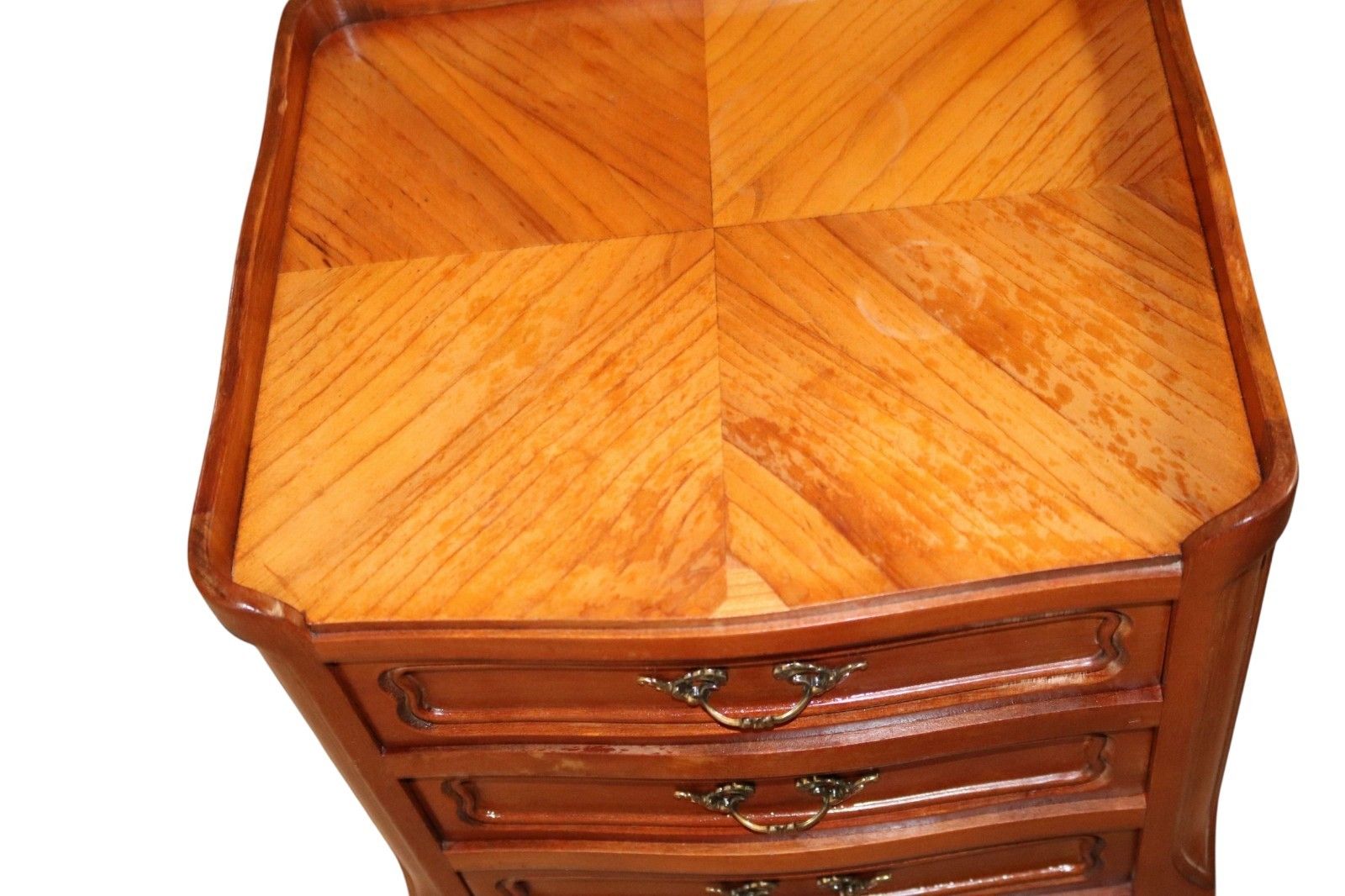 Pair Of Vintage French Walnut Louis XV Style Bedside Chests / Nightstands photo buy