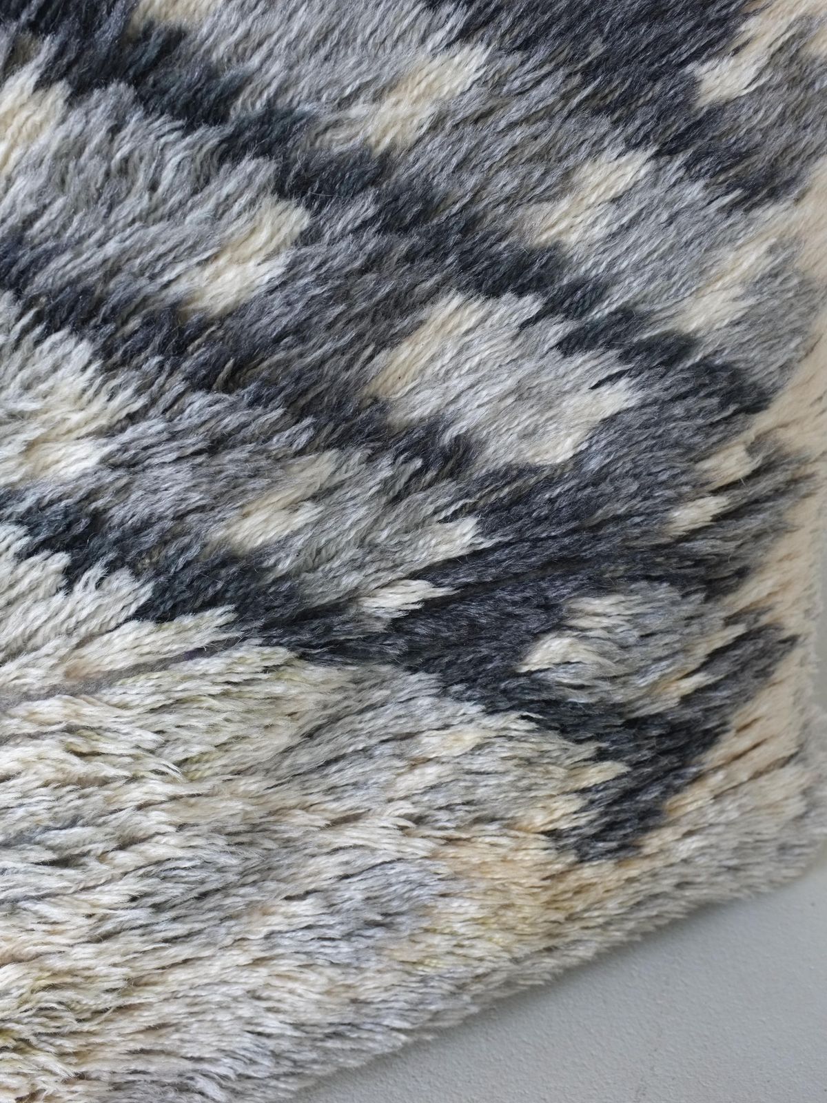 Mid Century Gray Wool Rya Rug | Sweden | 1960s photo Textiles
