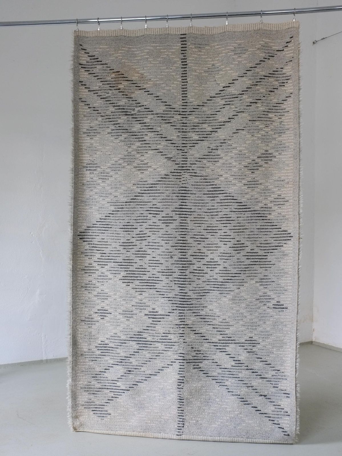 Mid Century Gray Wool Rya Rug | Sweden | 1960s photo buy