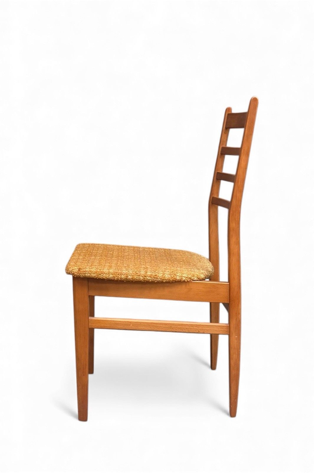 Furniture Set Of Four Beech Dining Chairs Mid Century Retro C1970s Ladder Backs photo
