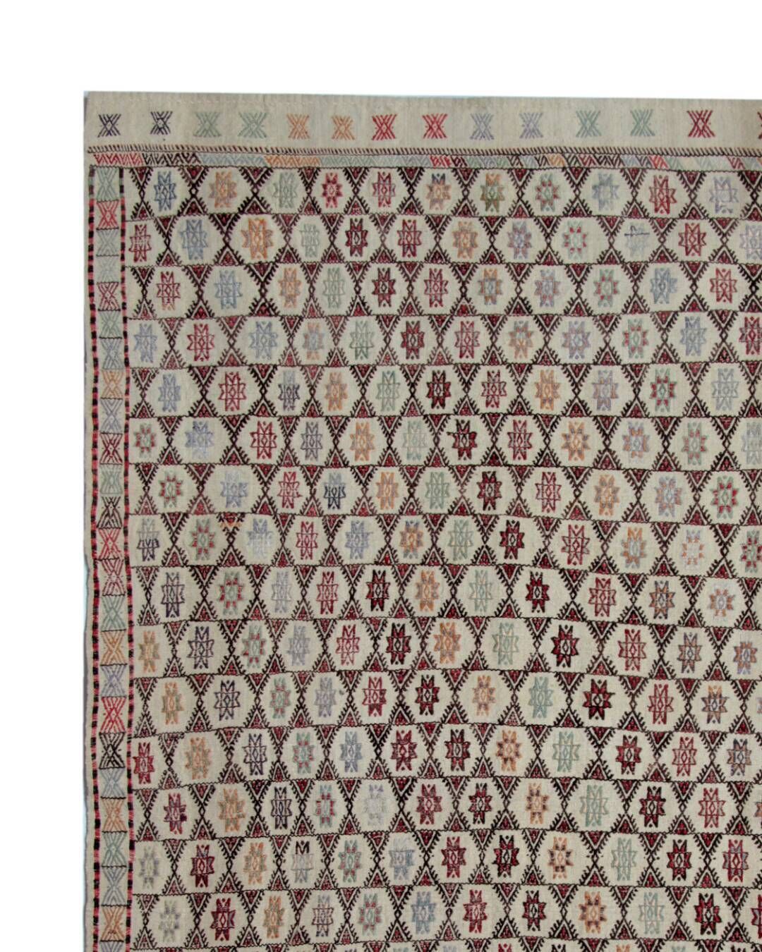 Antique Turkish Kilim Rug: Beige Wool, Zigzag Tribal Pattern, 141 X 235 Cm photo vintage