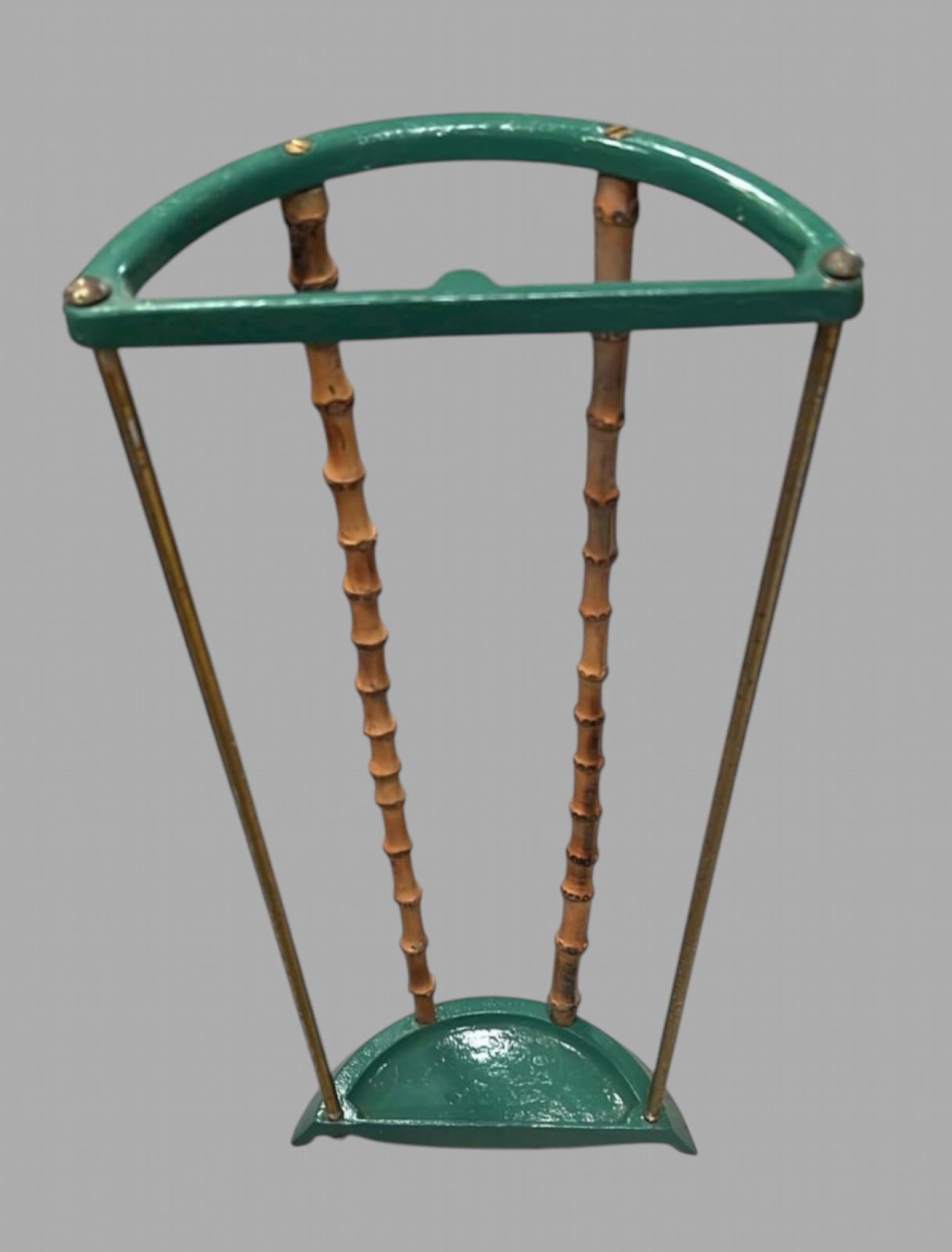 Vintage Faux Bamboo & Brass Umbrella Stand, C.1950s–1970s photo Home Decor