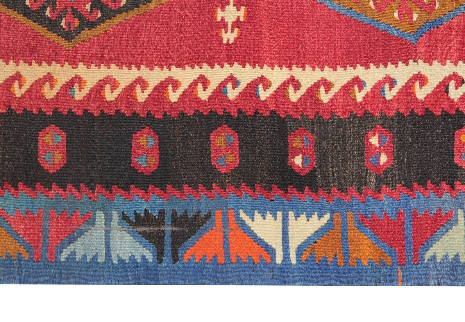 Turkish Kilim Rug From The 1940s, Small Flat Woven Wool Medallion, 75 X 130 Cm photo 1618.0