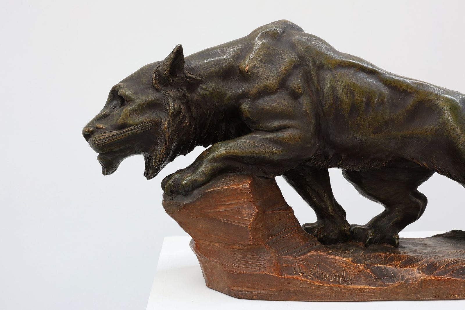 Large Terracotta Statue Of A Lion From Richard Aurili, Italy, 1890s photo for sale