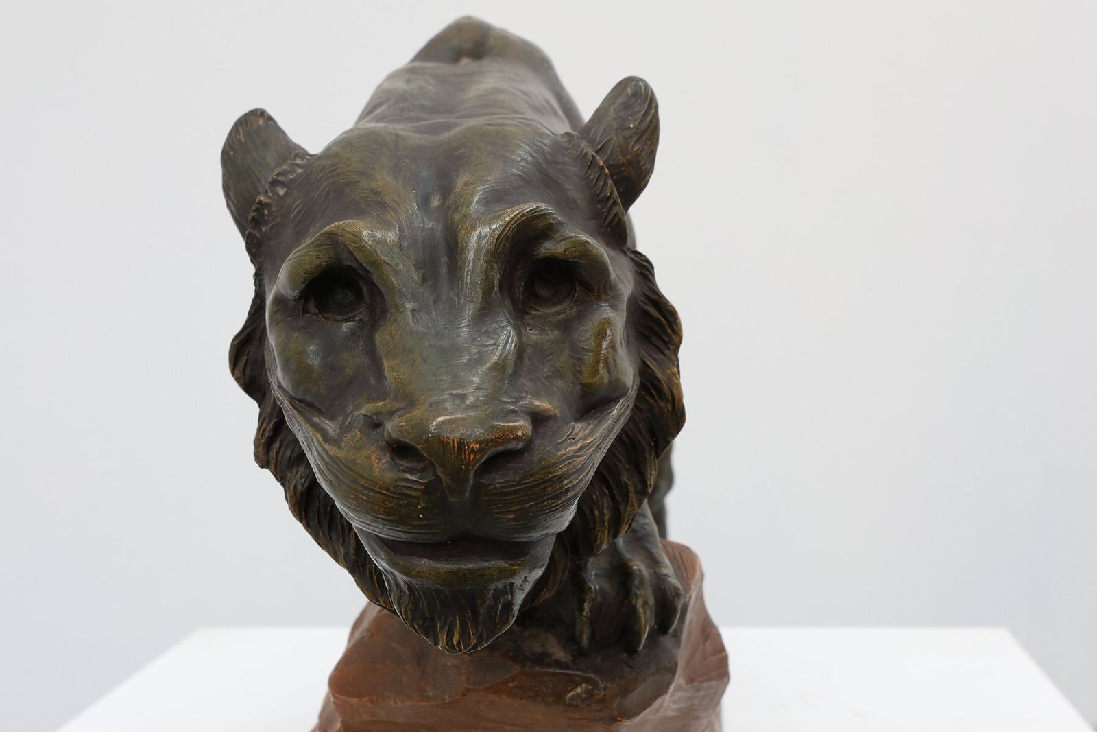 1745.0 Large Terracotta Statue Of A Lion From Richard Aurili, Italy, 1890s photo