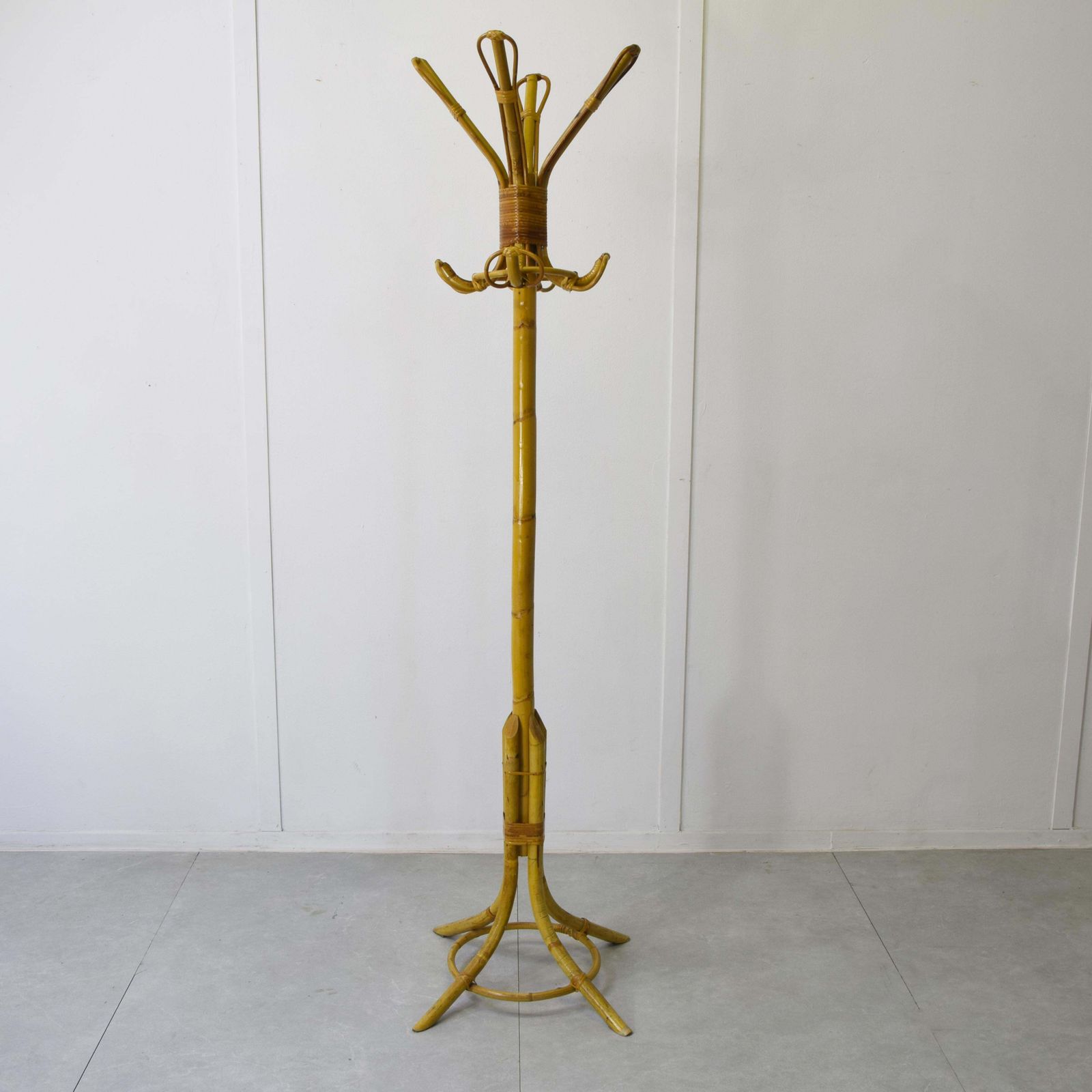 Bamboo Coat Rack, Italian Production From The 1960s. photo for sale