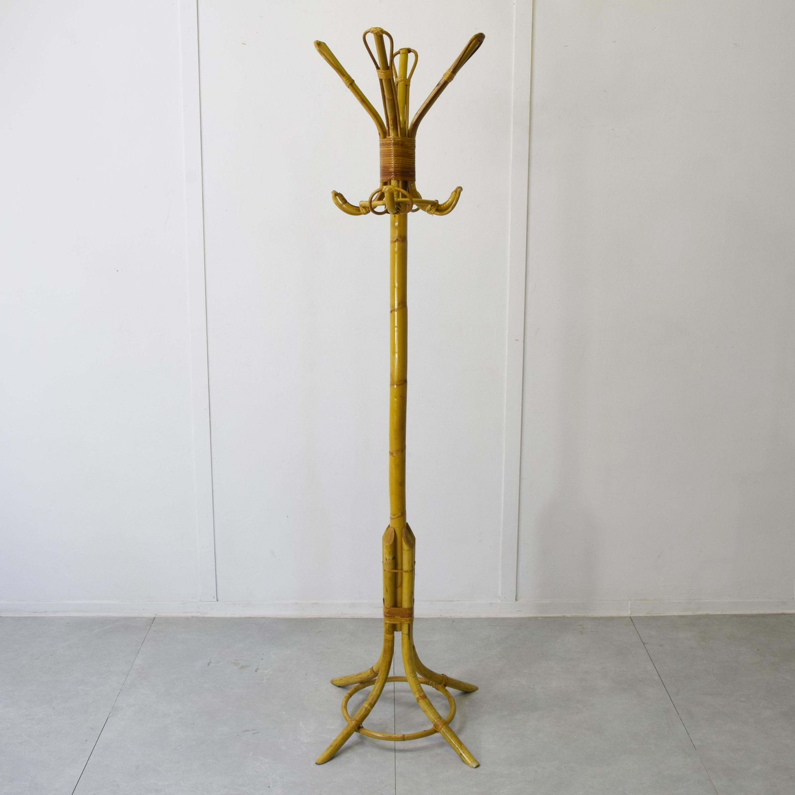 Bamboo Coat Rack, Italian Production From The 1960s. photo Furniture