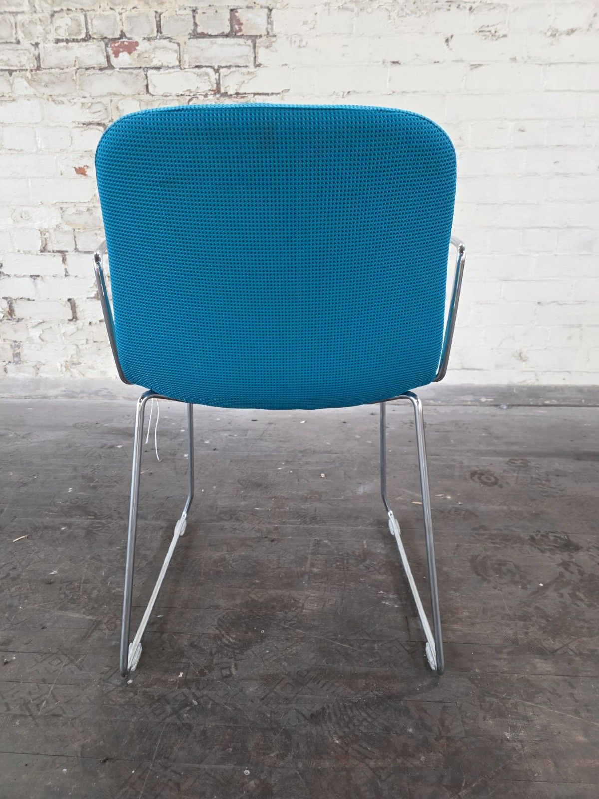 Verco Sola Chair With Blue Fabric Seat And Chrome Base photo buy