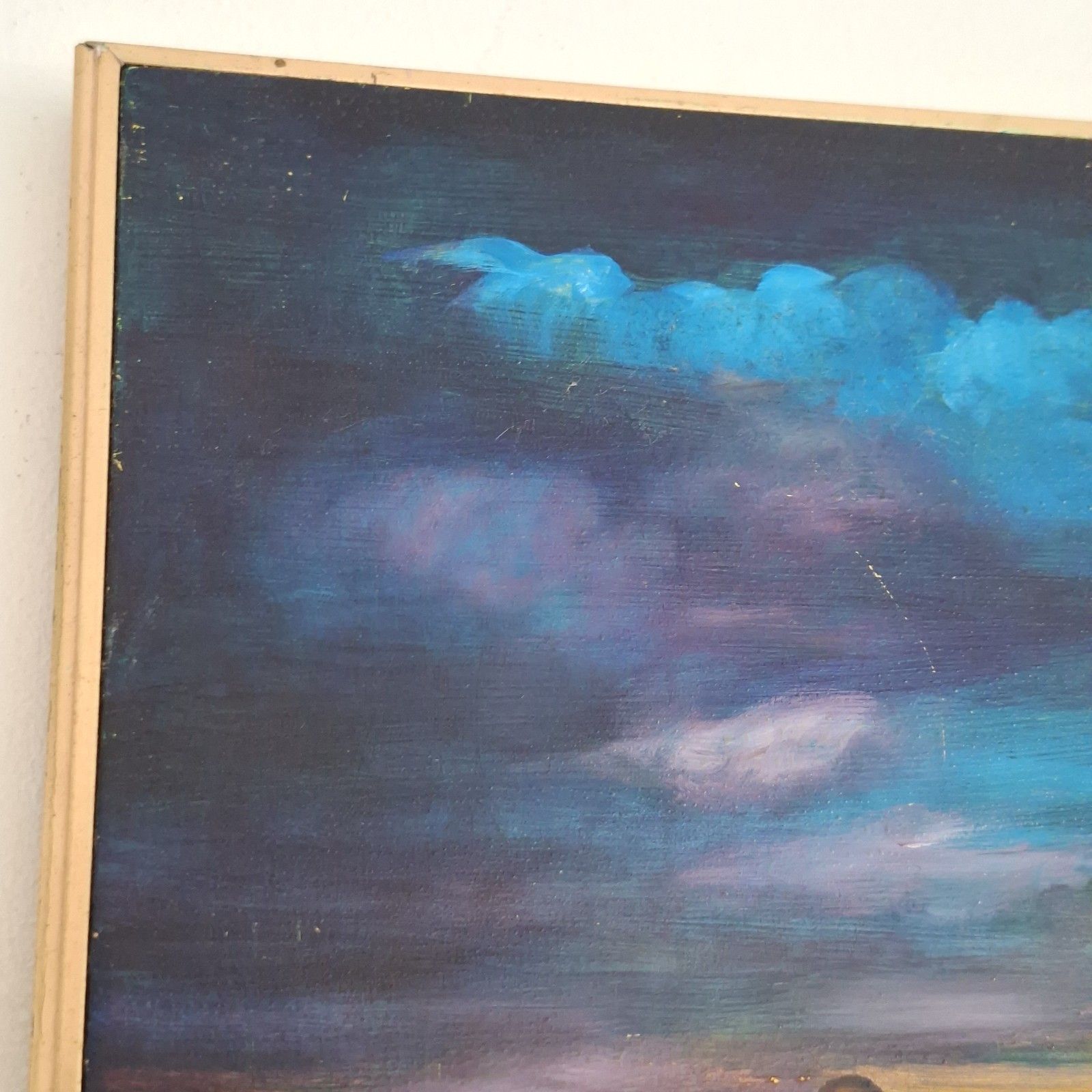 Original Oil On Board Painting Adrienne Seed The Piper Calls The Tune Surrealist photo vintage