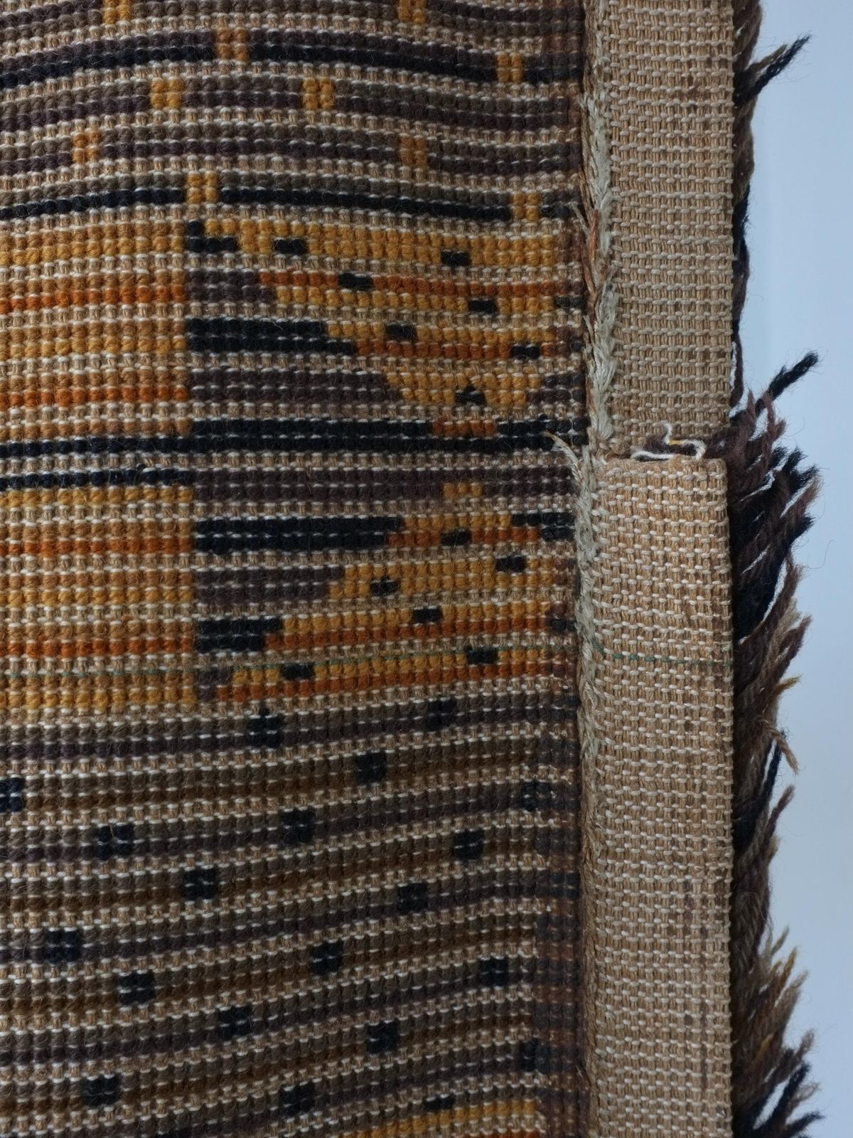 Large Scandinavian Brown Wool Rya Rug | Sweden | 1960s photo vinterior