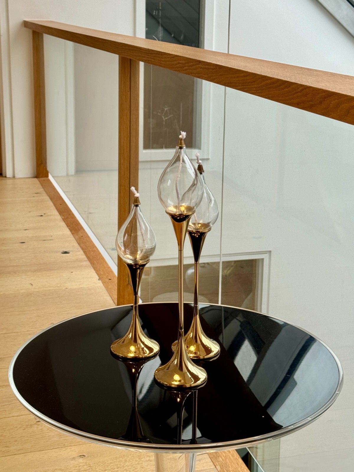 photo furniture Rare 1970s Space Age Clear Drops Trio By Freddie Andersen In Gold, Boxed
