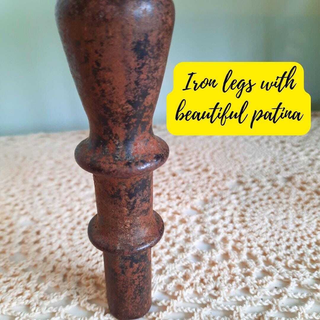 Large Chunky Antique English Brass And Cast Iron Fireplace Trivet   Victorian Foot Stool Plant Stand photo 72.0