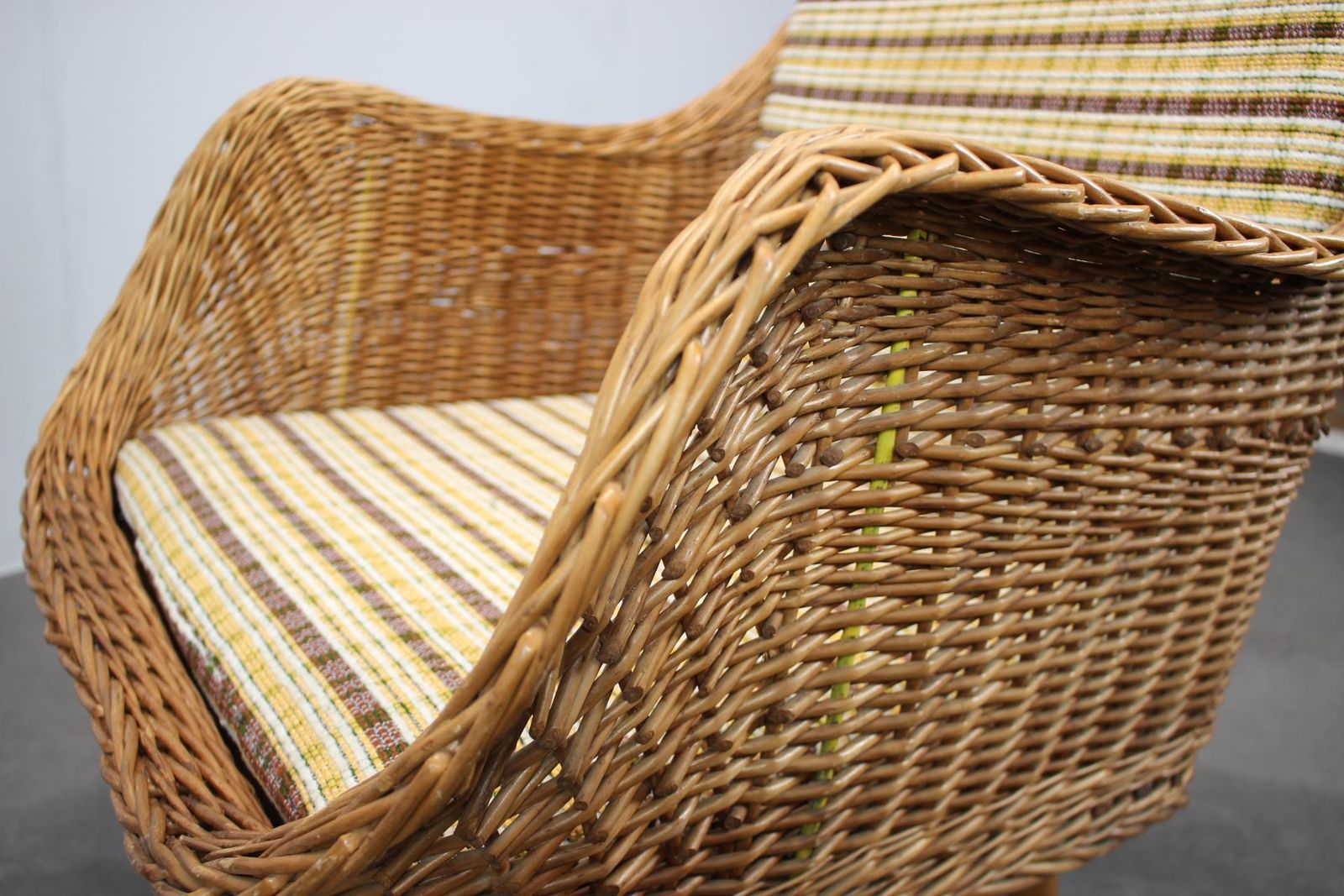 1970s Rattan Armchair By Uluv, Czechoslovakia photo buy