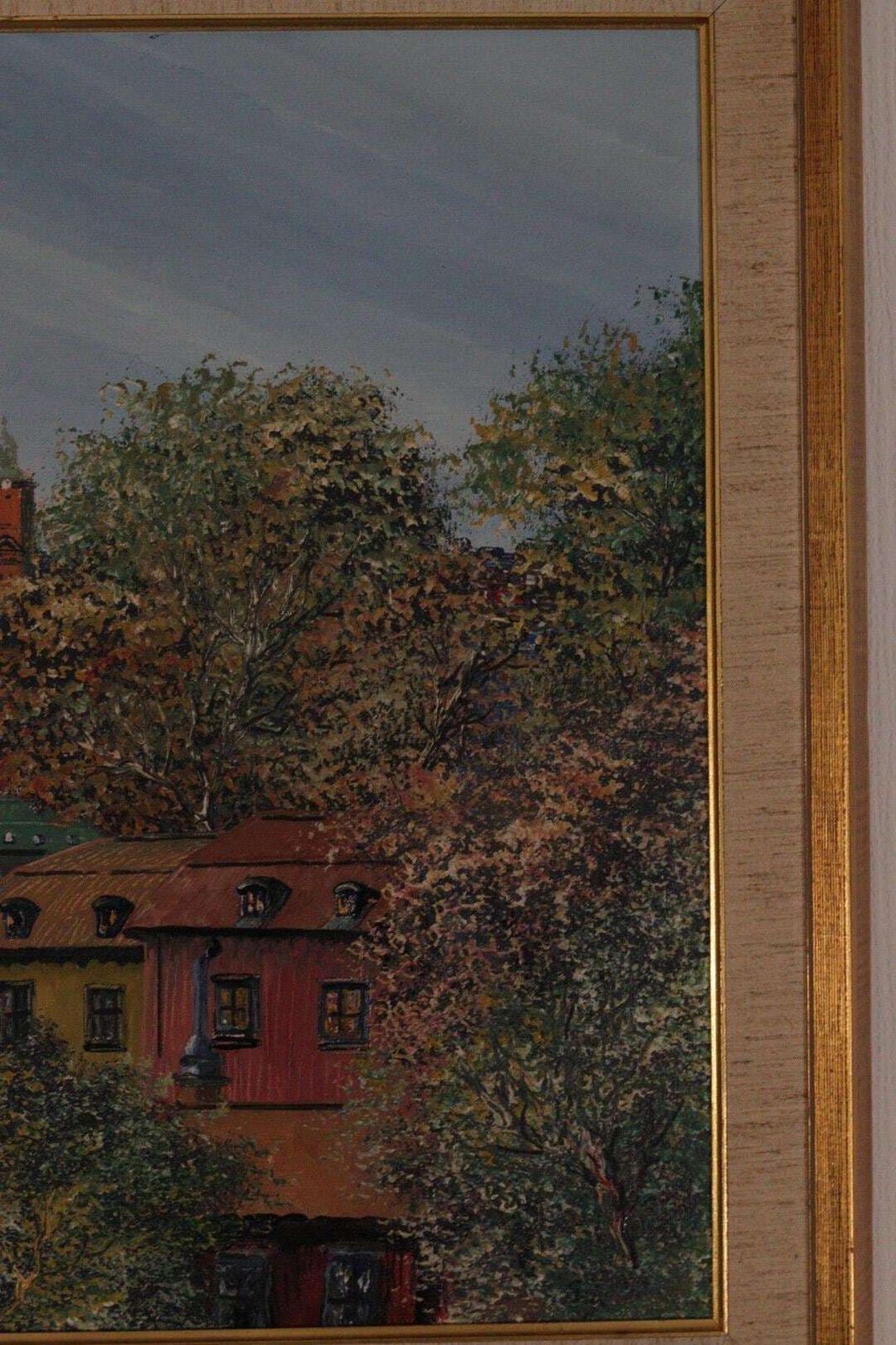 photo buy Original Mid Century Swedish Oil On Canvas – “Stockholm” By Eddie Hammerström – Vintage & Framed – 67 × 78 Cm (26.4" × 30.7")