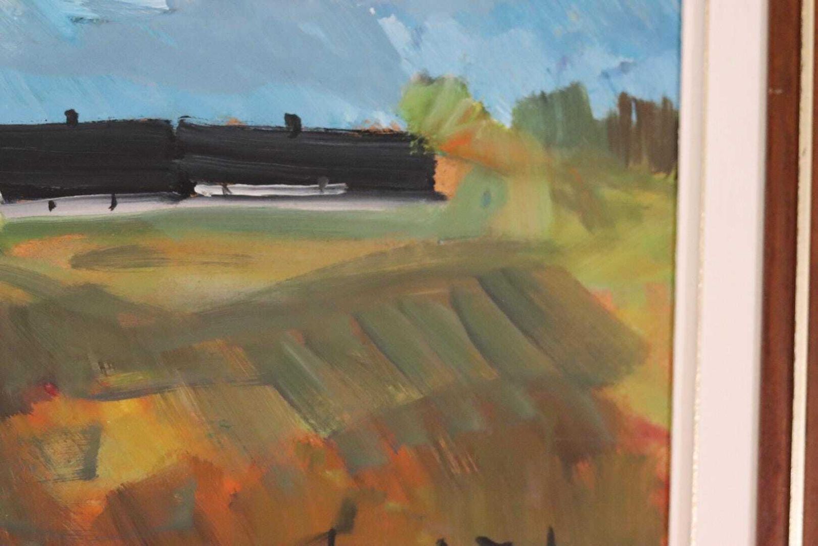 Original Mid Century Swedish Oil On Panel – “Afton Skåne” By Louis Zelig – Signed & Framed – 53 × 43 Cm (20.9" × 16.9") photo vintage