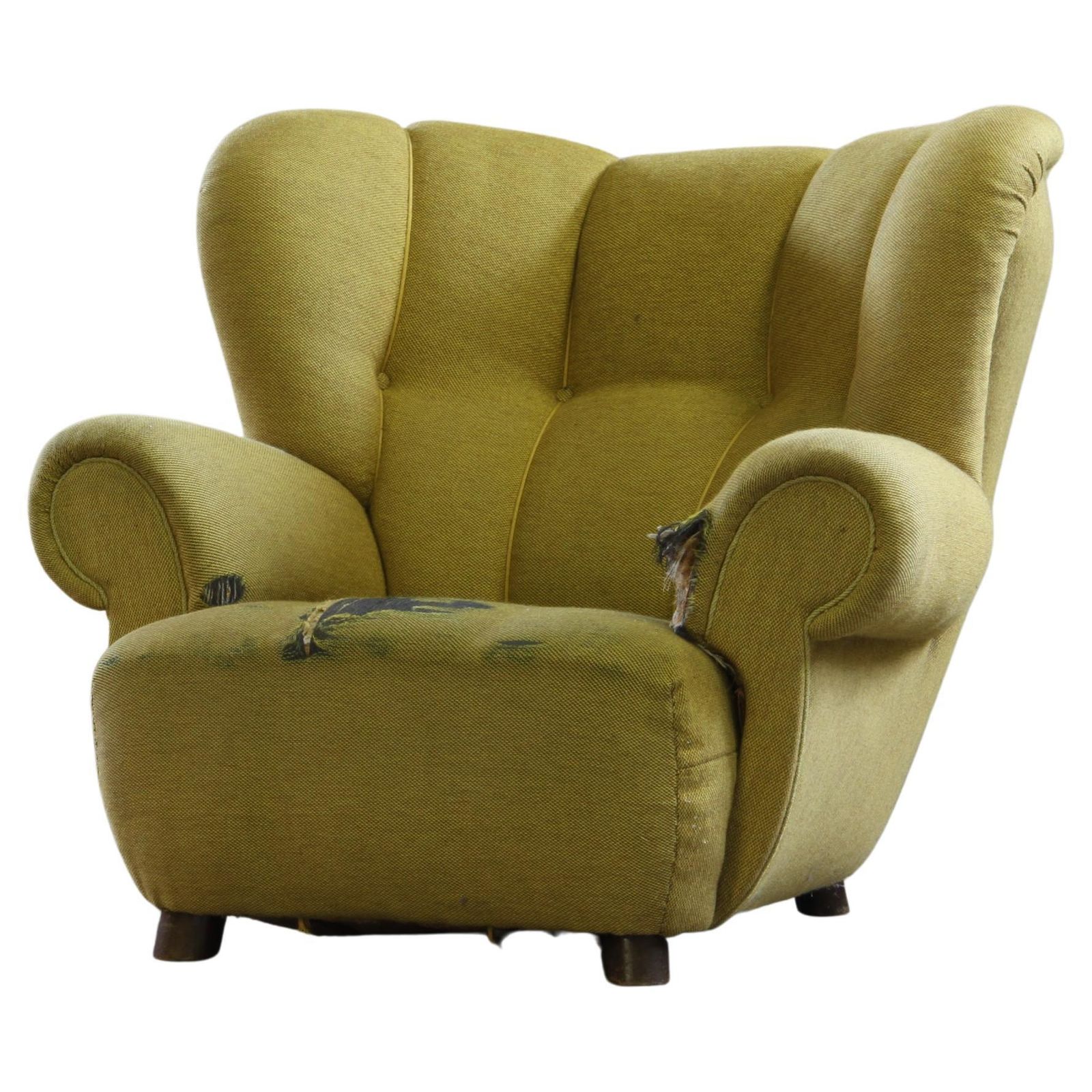Vintage Iconic Large Upholstered Lounge / Easy Chair From Denmark 1930’s