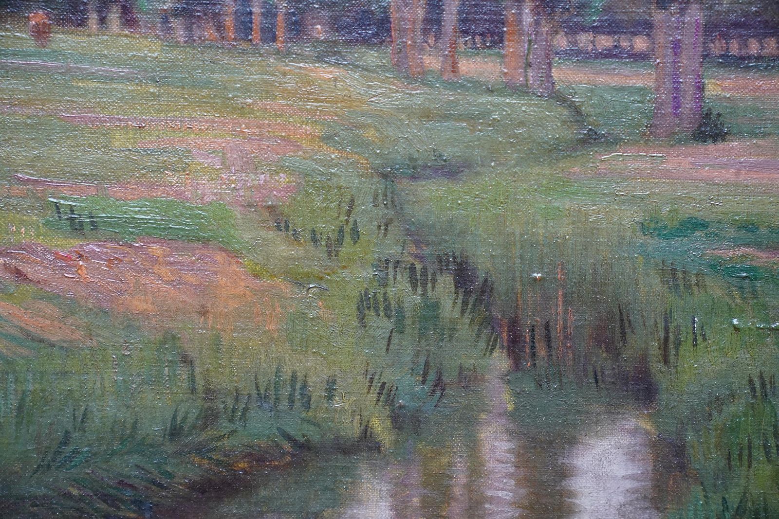 Charles Burleighedwardian Riverbank Landscape   British Impressionist Art Oil Painting Sussexcirca 1910 photo 3052.0