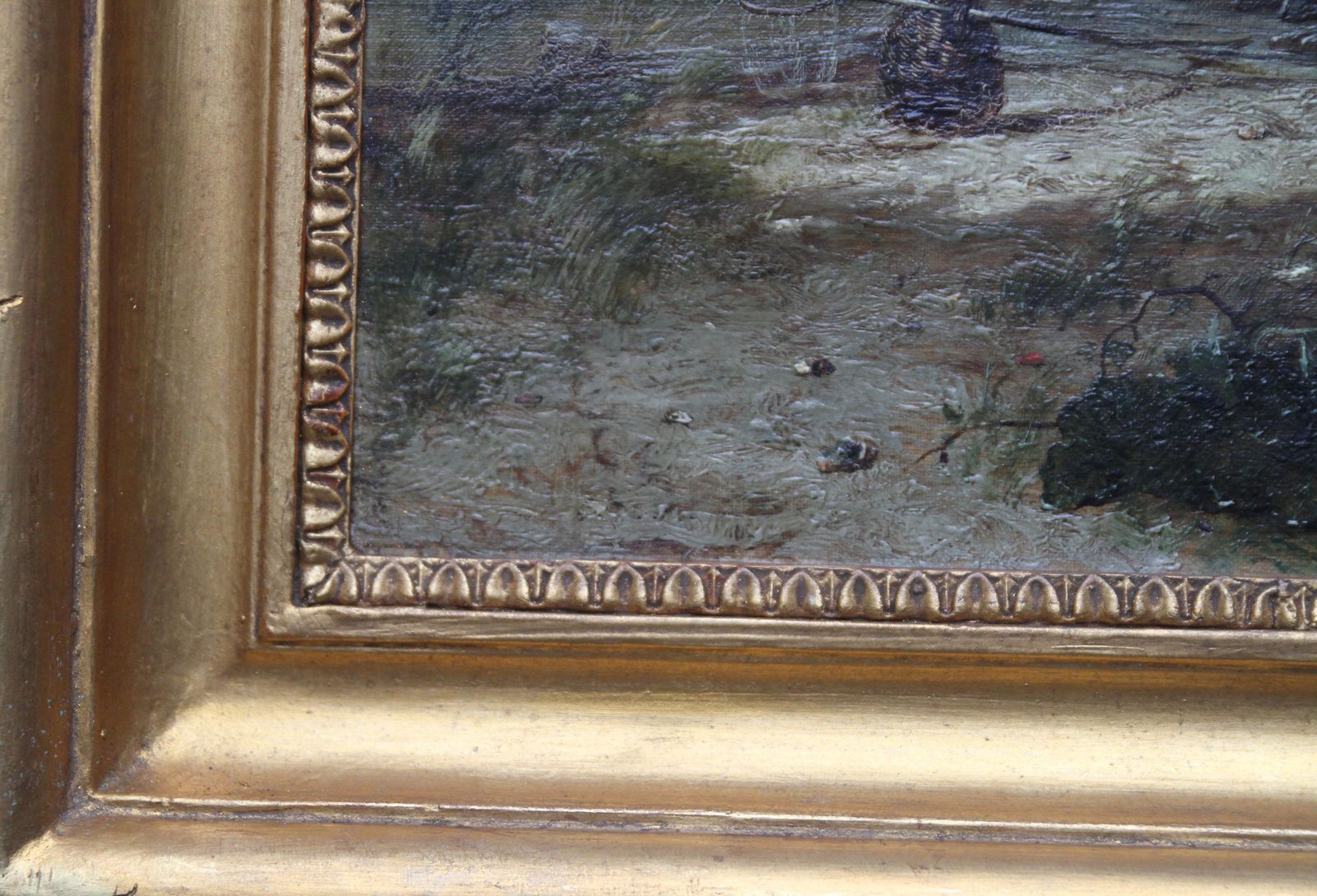 photo furniture Pulling In The Creel Nets   British Victorian Art River Landscape Oil Paintingcirca 1865