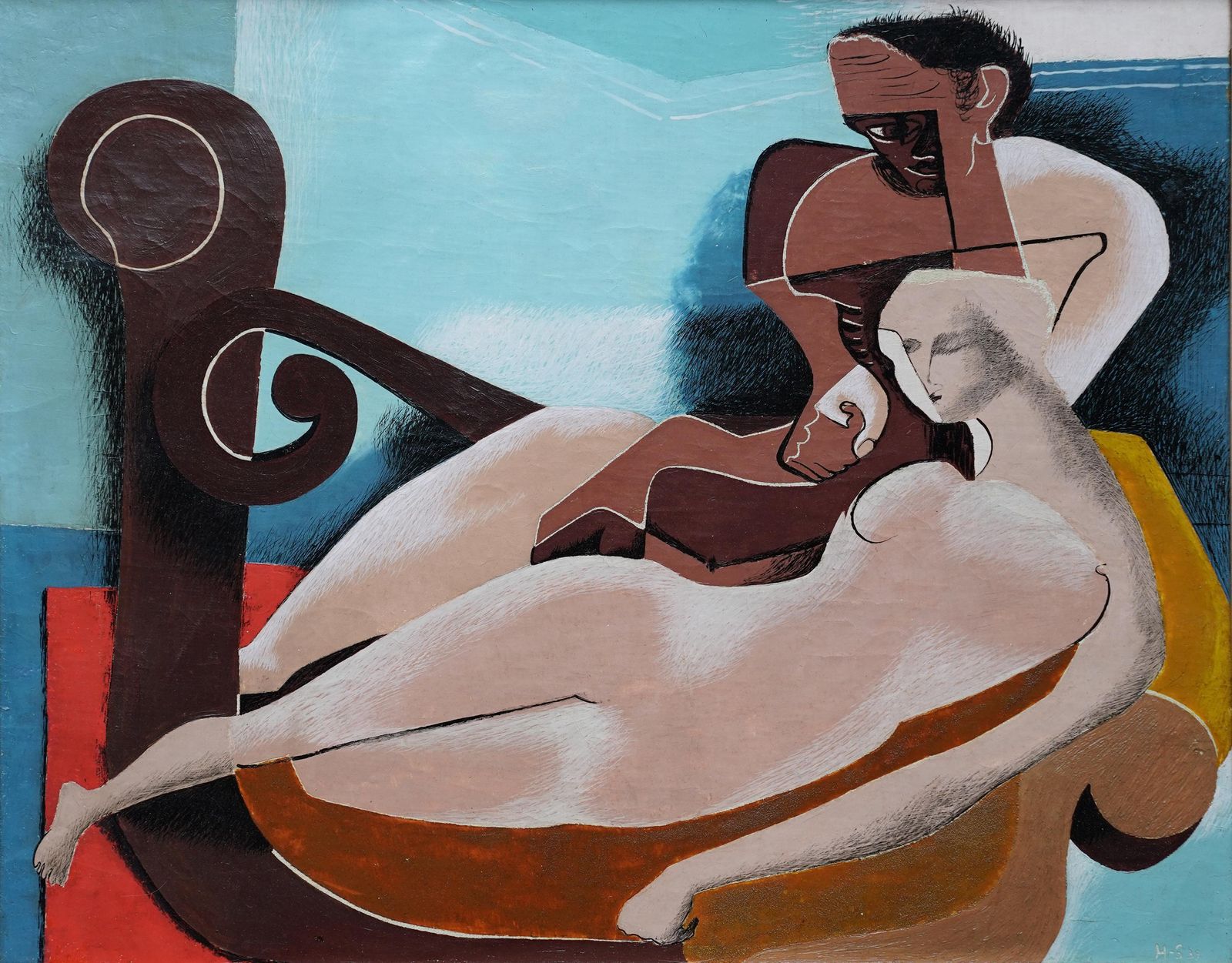 photo buy Blair Hughes Stantontwo Figures 1939   British Surrealist Art Figurative Painting1939