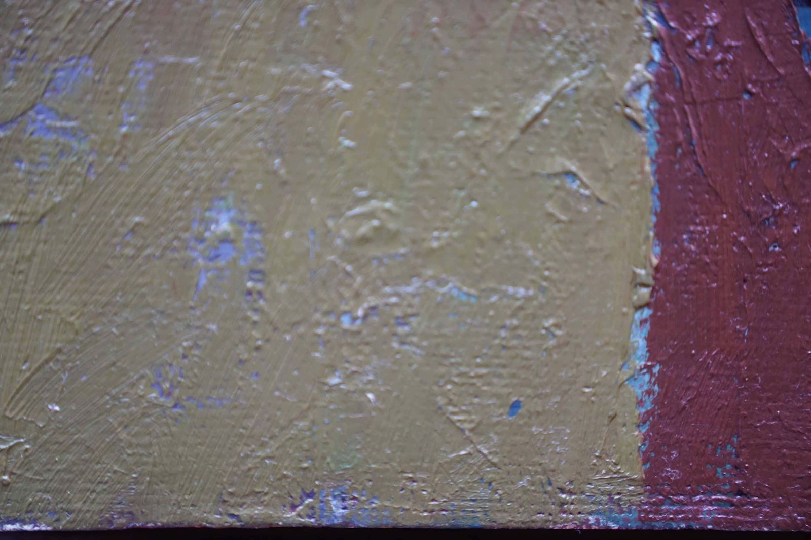 Peter L Fieldblue Circle On Brown Abstract   British Fifties Abstract Art Oil Paintingcirca 1955 photo 2238.0