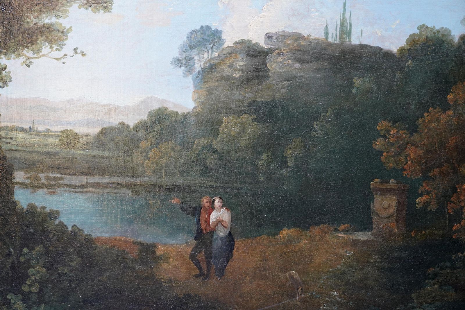 Lovers In Landscape   British 18th Century Old Master Pastoral Art Oil Paintingcirca 1750 photo Art